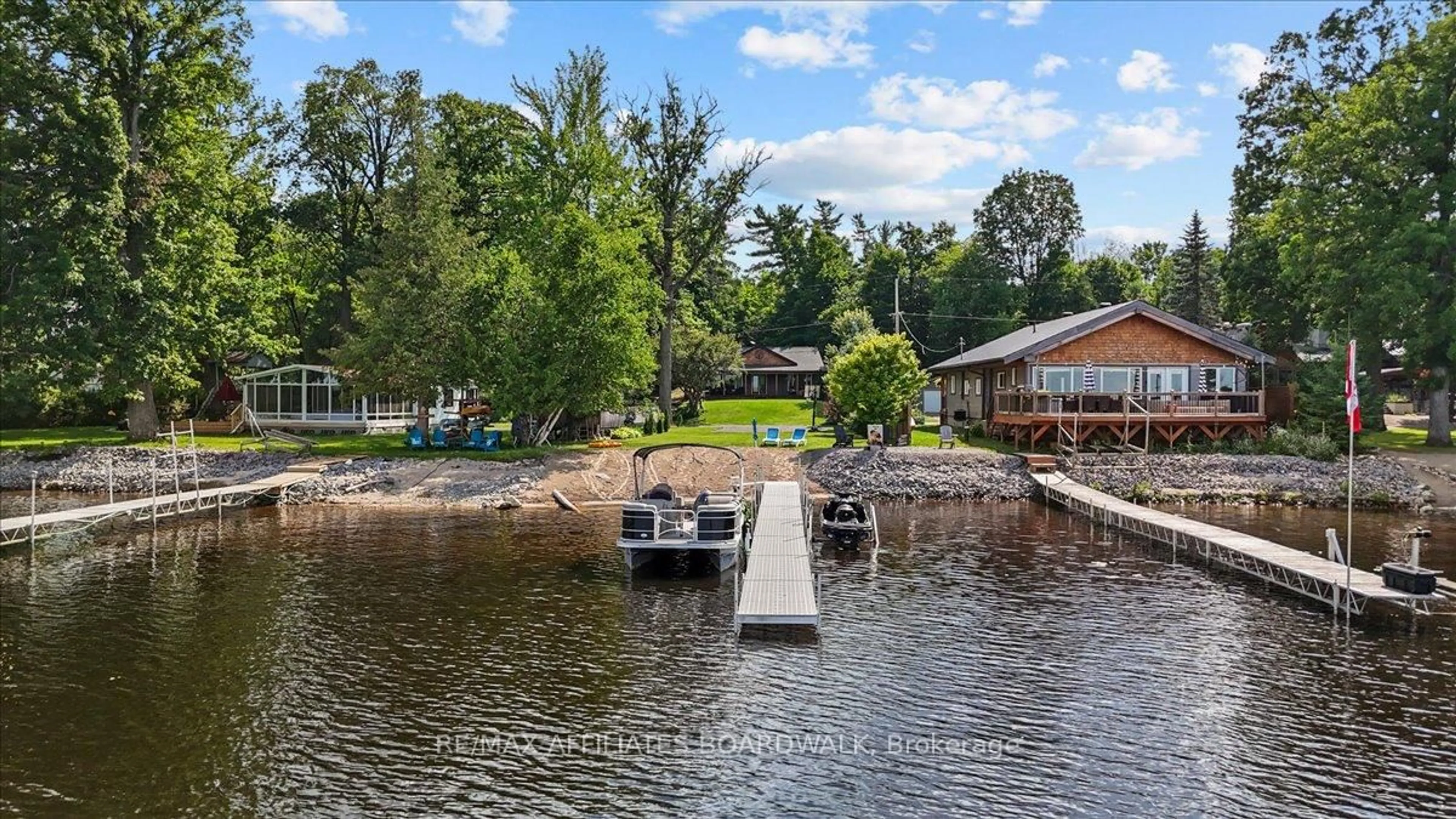 A pic from outside/outdoor area/front of a property/back of a property/a pic from drone, water/lake/river/ocean view for 9 Skebo Lane, Renfrew Ontario K7V 3Z8