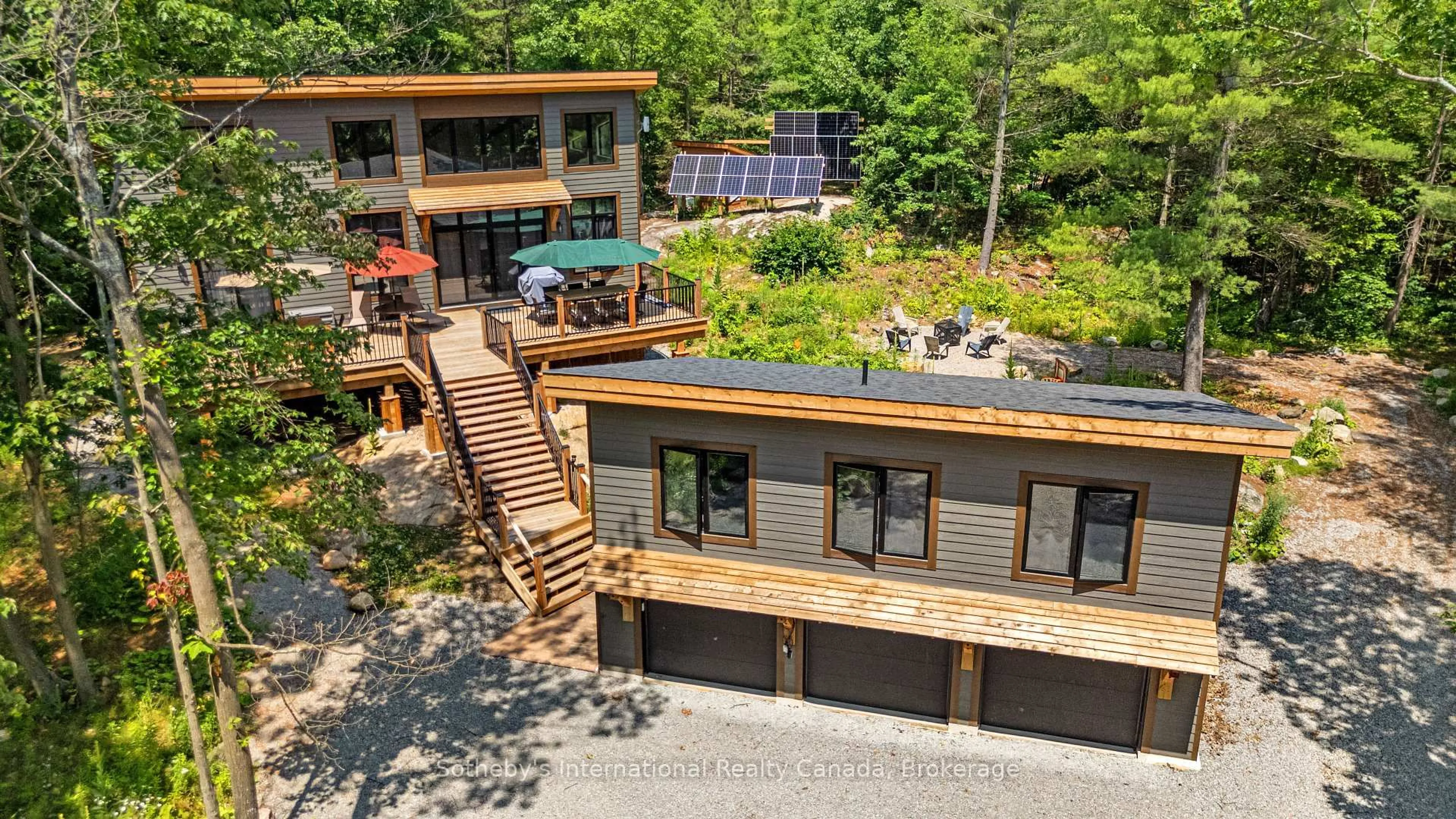 A pic from outside/outdoor area/front of a property/back of a property/a pic from drone, unknown for 103 WHITES FALLS Rd, Georgian Bay Ontario L0K 1S0