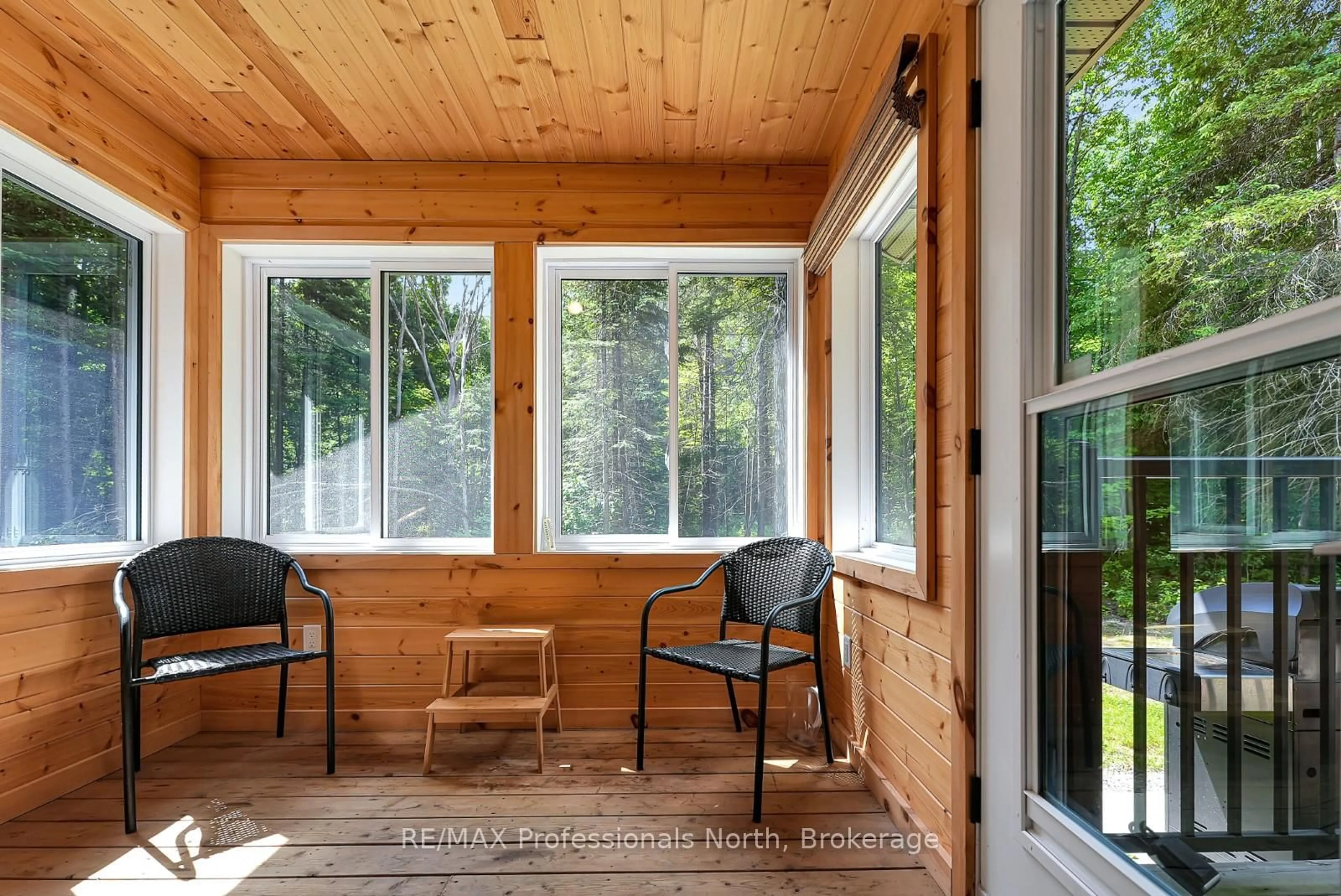 Patio, forest/trees view for 1462 Minnicock Lake Rd, Highlands East Ontario K0M 1S0