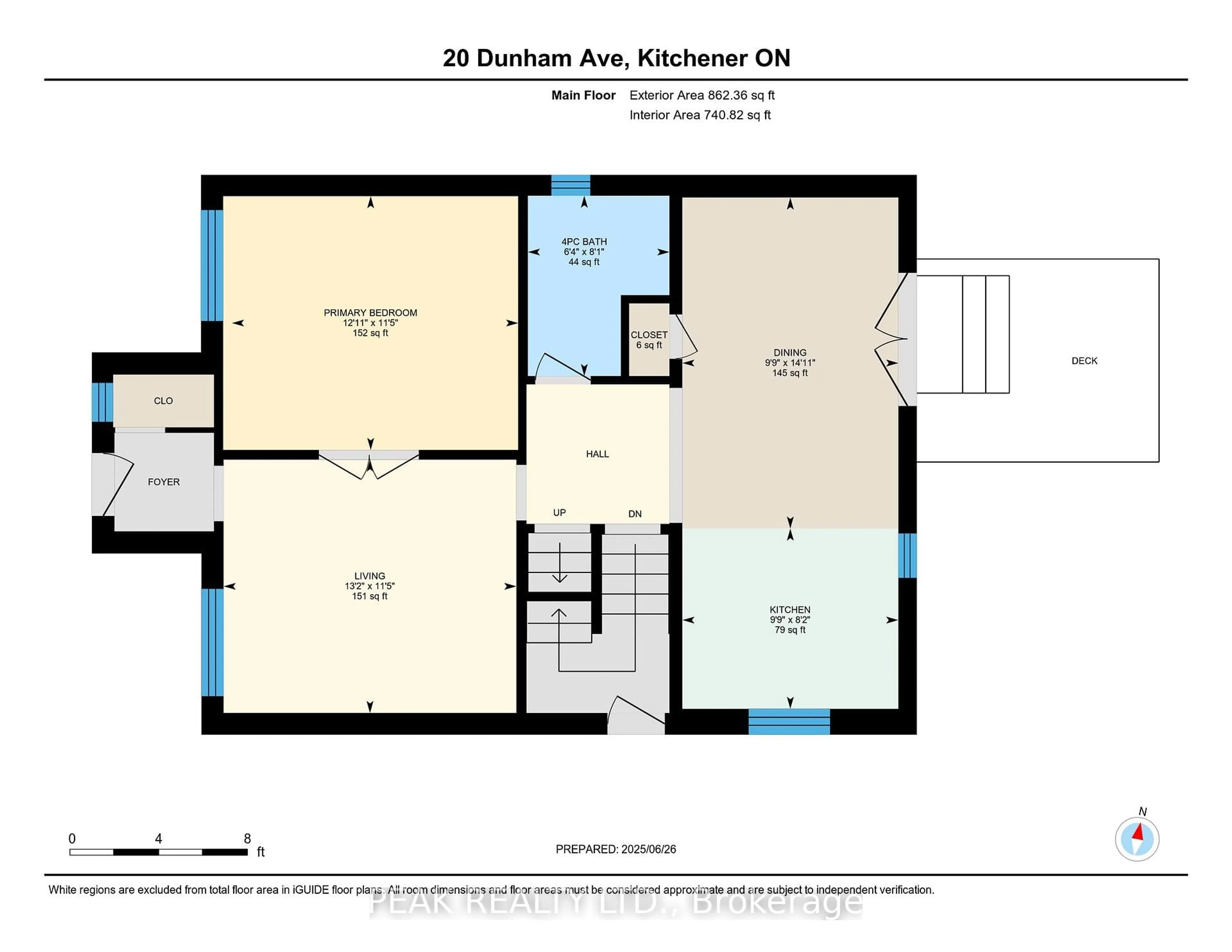 Floor plan for 20 Dunham Ave, Kitchener Ontario N2H 2A1