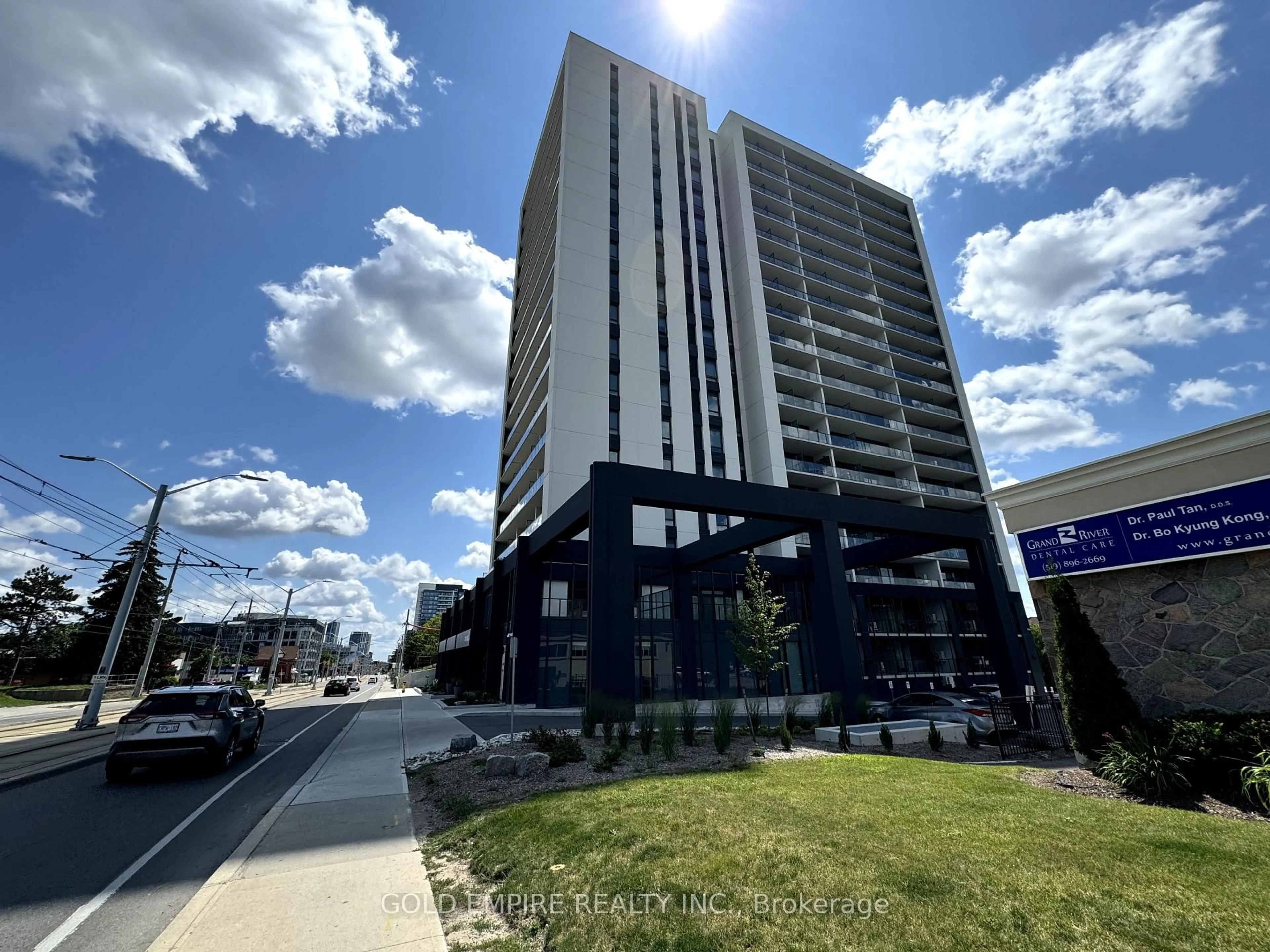 A pic from outside/outdoor area/front of a property/back of a property/a pic from drone, building for 741 King St #1306, Kitchener Ontario N2G 1E5