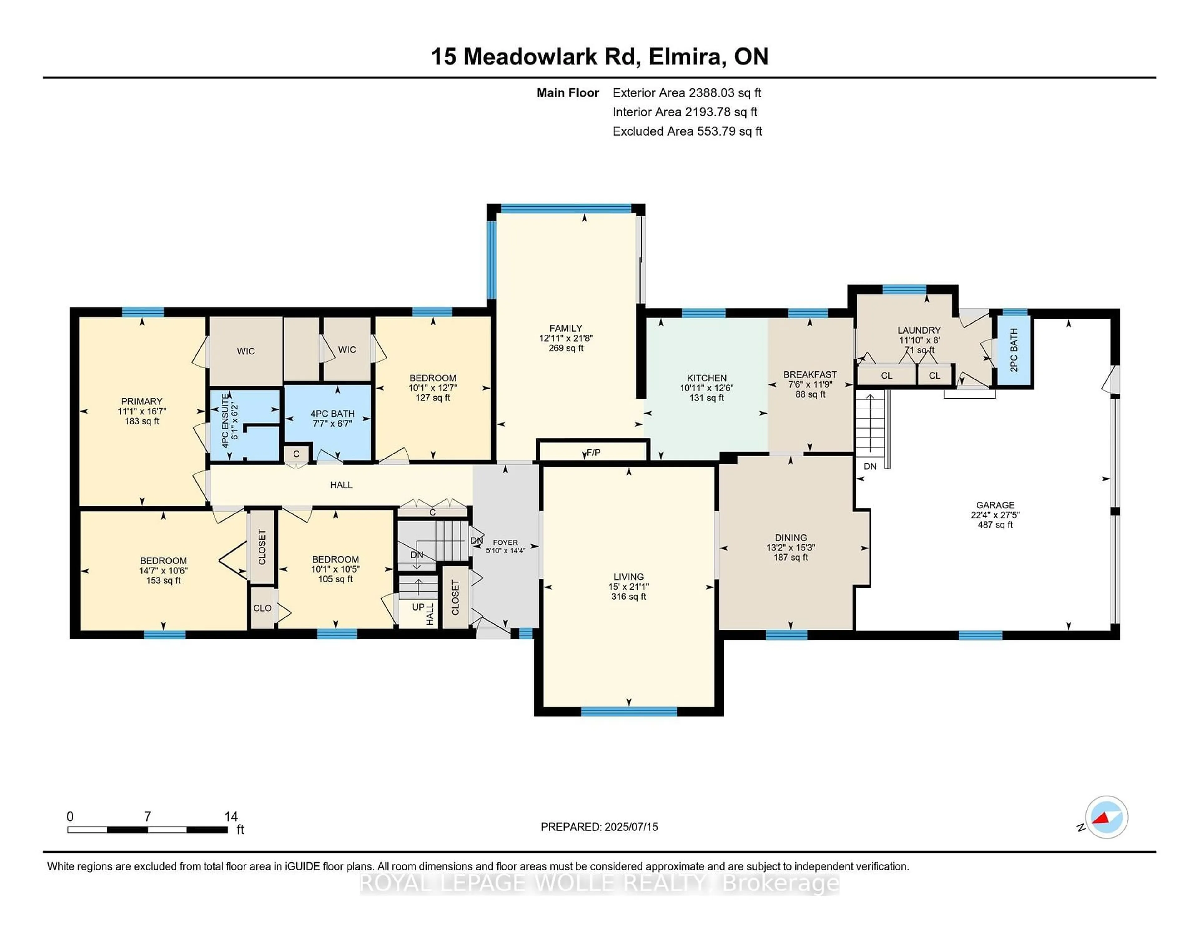 Floor plan for 15 Meadowlark Rd, Woolwich Ontario N3B 1T7