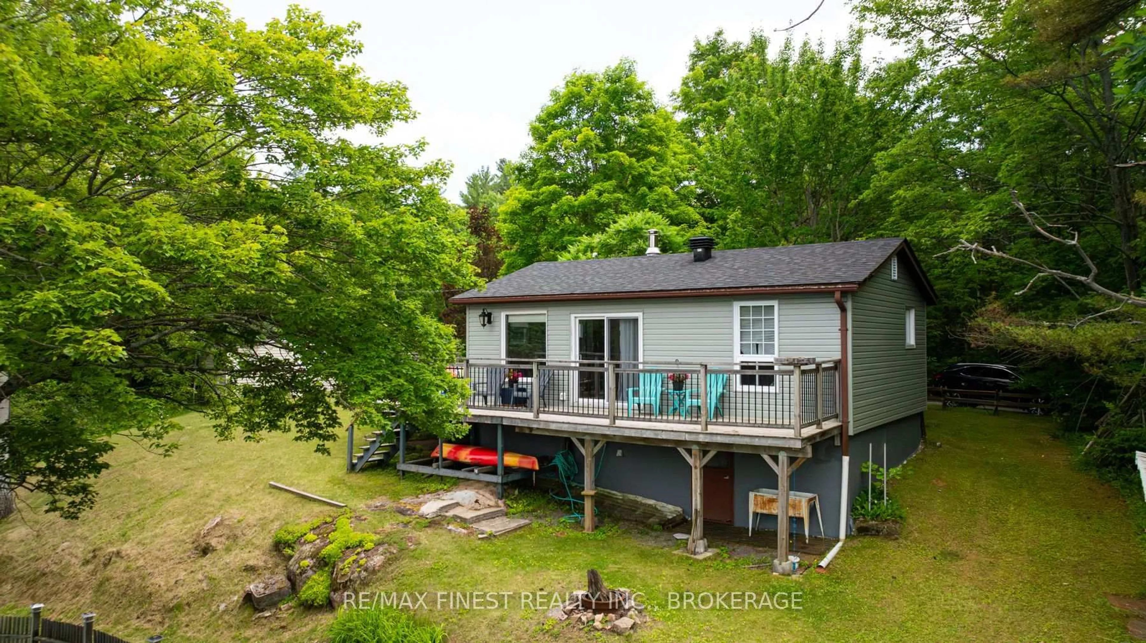 A pic from outside/outdoor area/front of a property/back of a property/a pic from drone, water/lake/river/ocean view for 59 Oak Haven Lane, Tichborne Ontario K0H 2V0