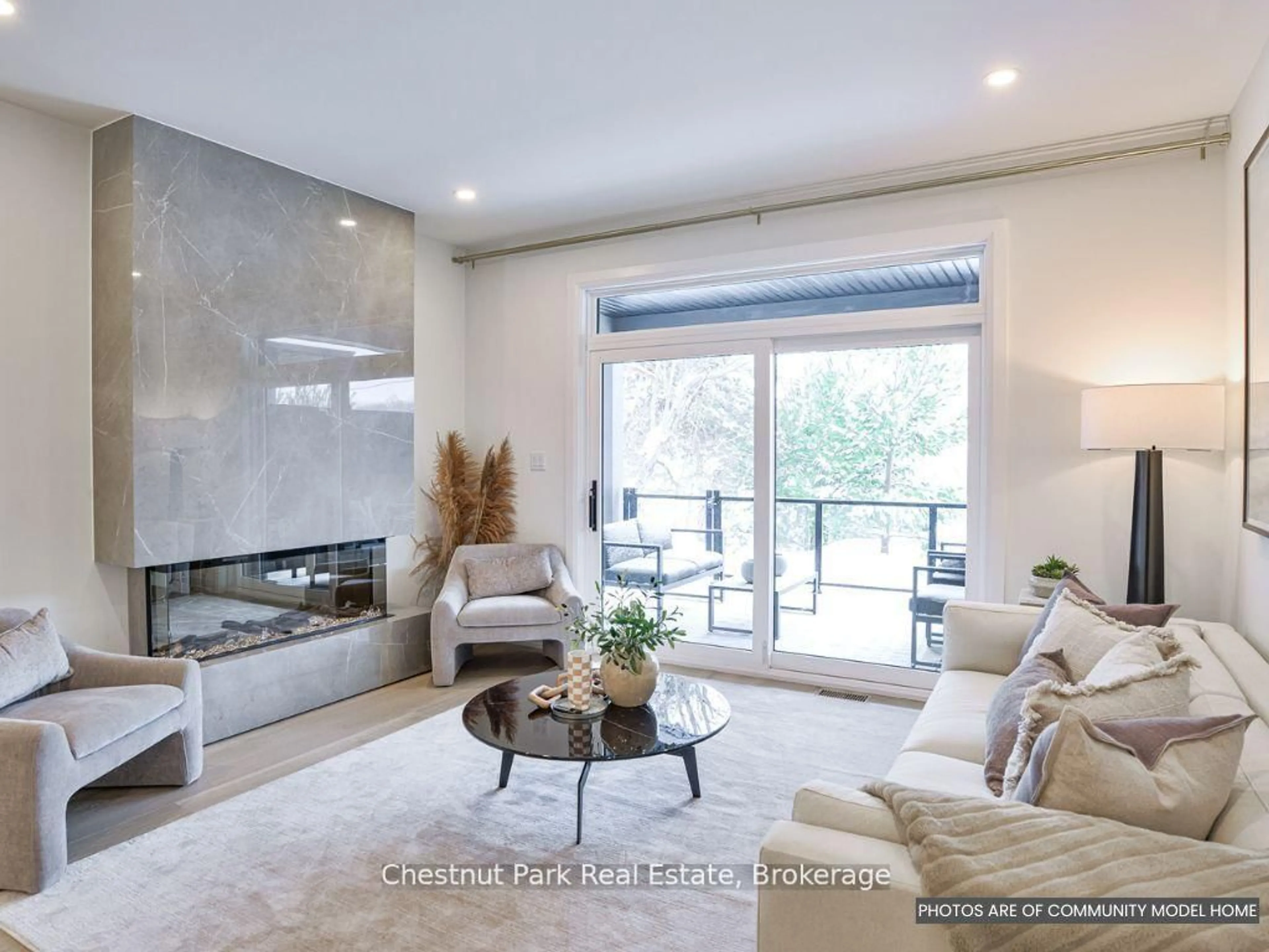 Living room with furniture, ceramic/tile floor for 16 Pine Needle Way, Huntsville Ontario P1H 1M3
