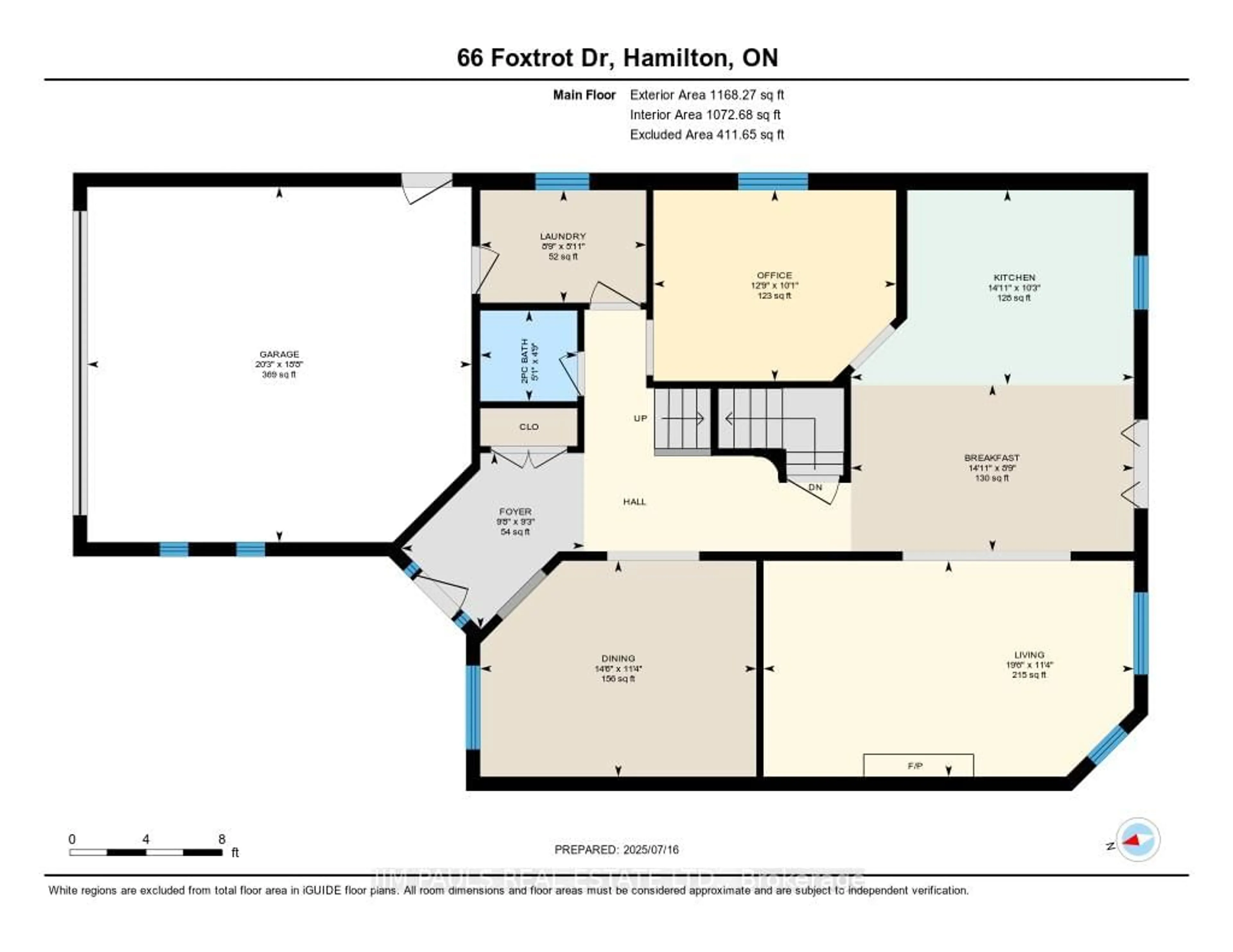 Floor plan for 66 Foxtrot Dr, Hamilton Ontario L8J 3T5