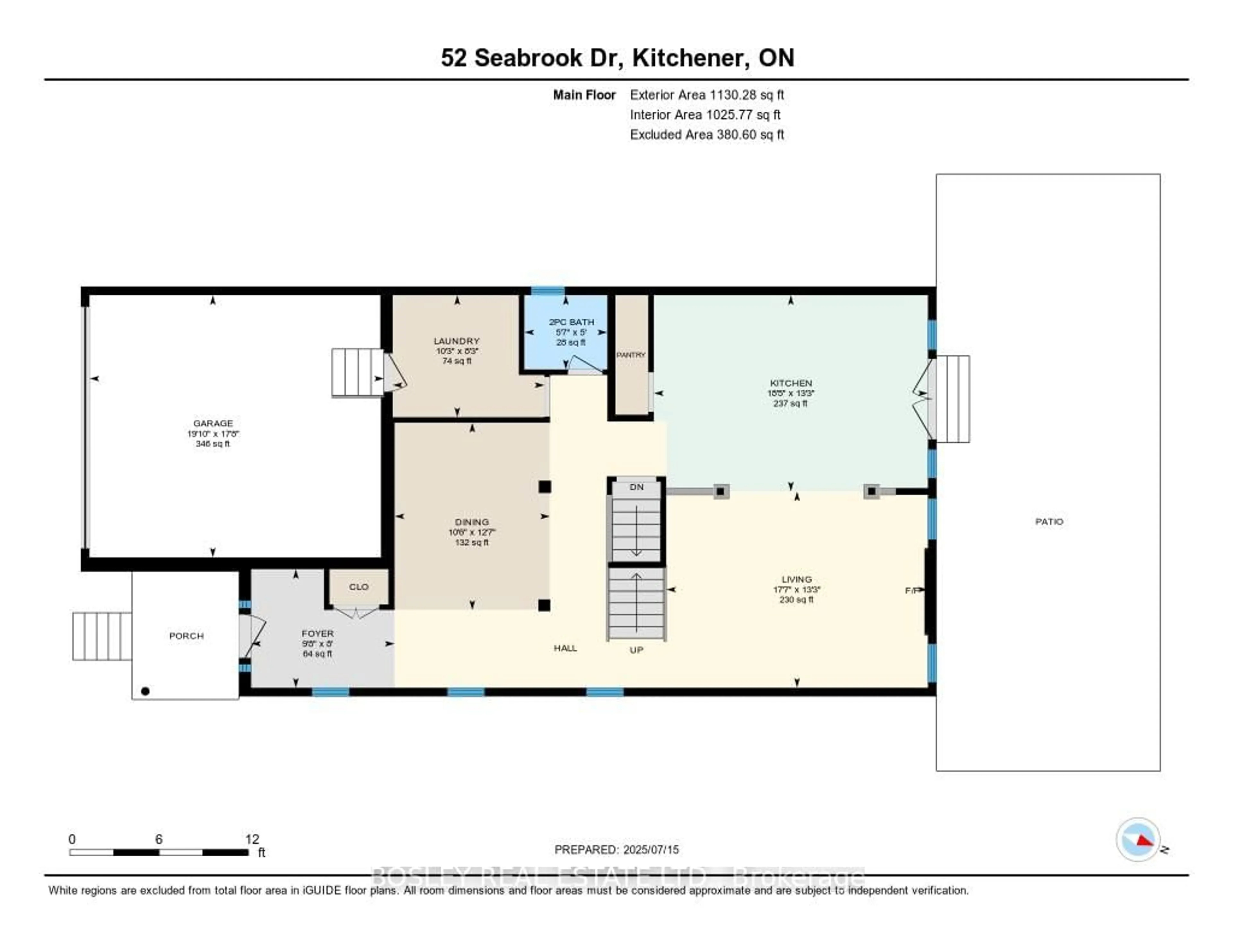 Floor plan for 52 Seabrook Dr, Kitchener Ontario N2R 1Y1