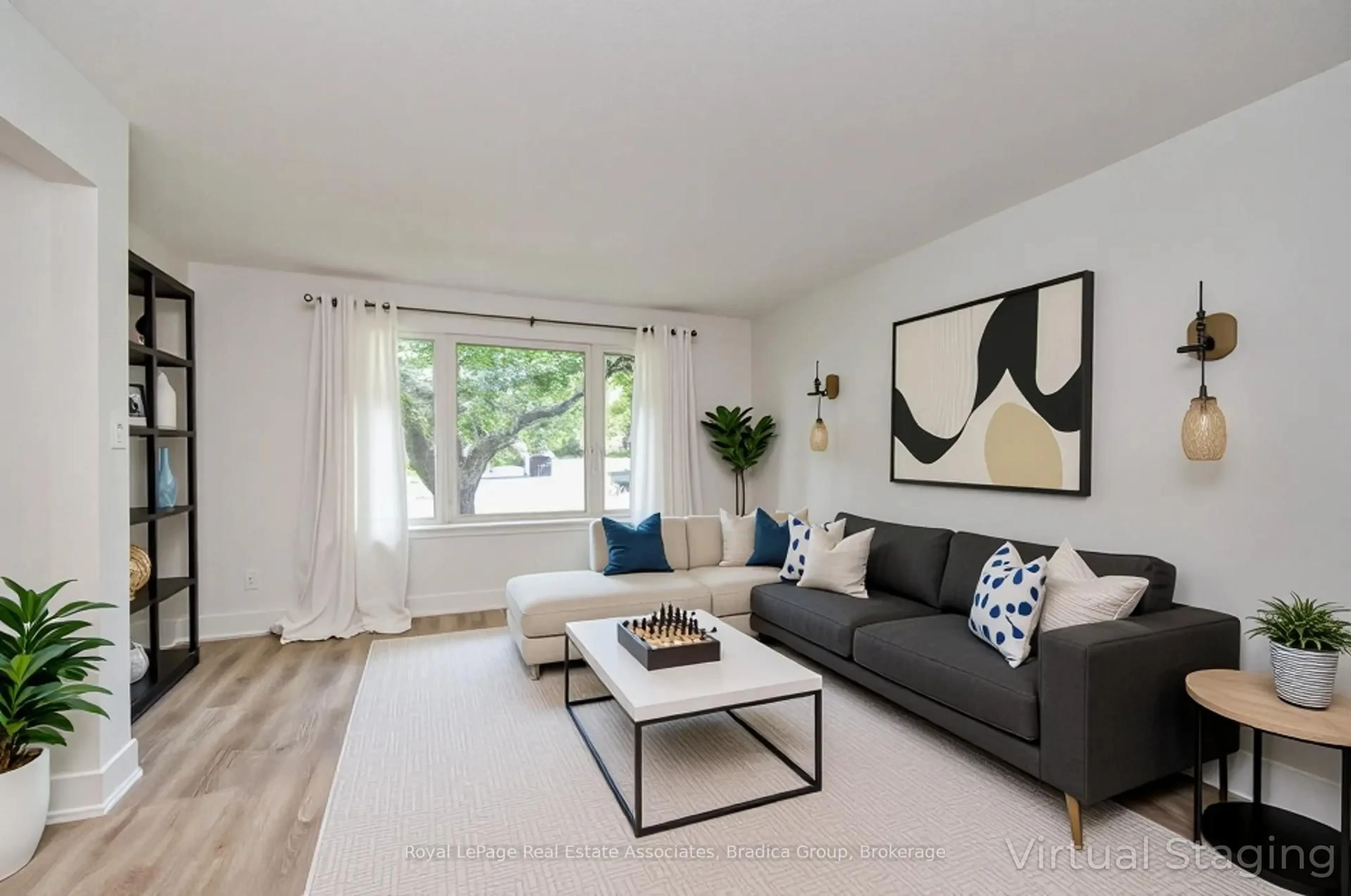 Living room with furniture, wood/laminate floor for 354 Southill Dr, Kitchener Ontario N2A 2R1