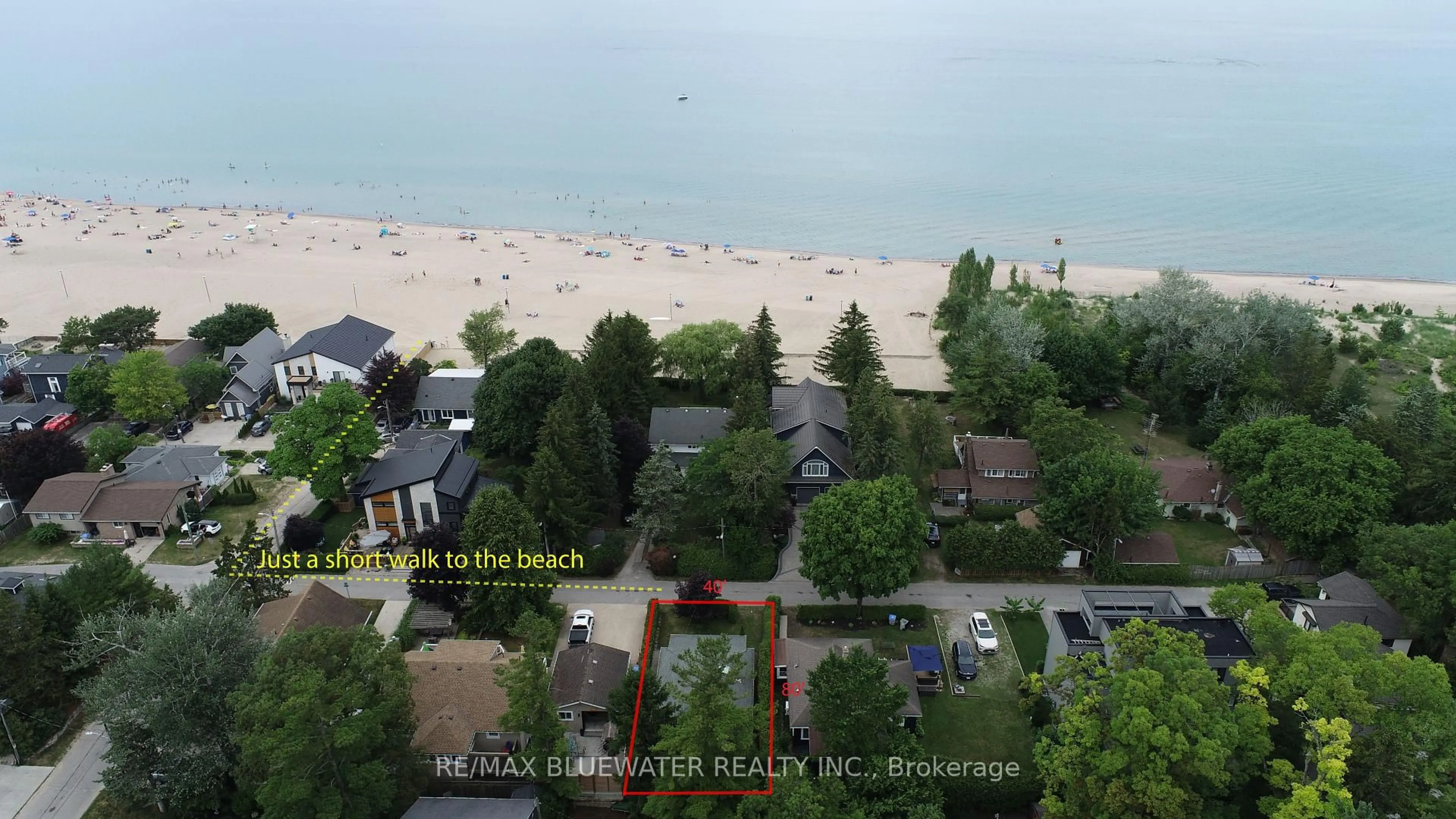 A pic from outside/outdoor area/front of a property/back of a property/a pic from drone, water/lake/river/ocean view for 48 Hill St, Lambton Shores Ontario N0M 1T0