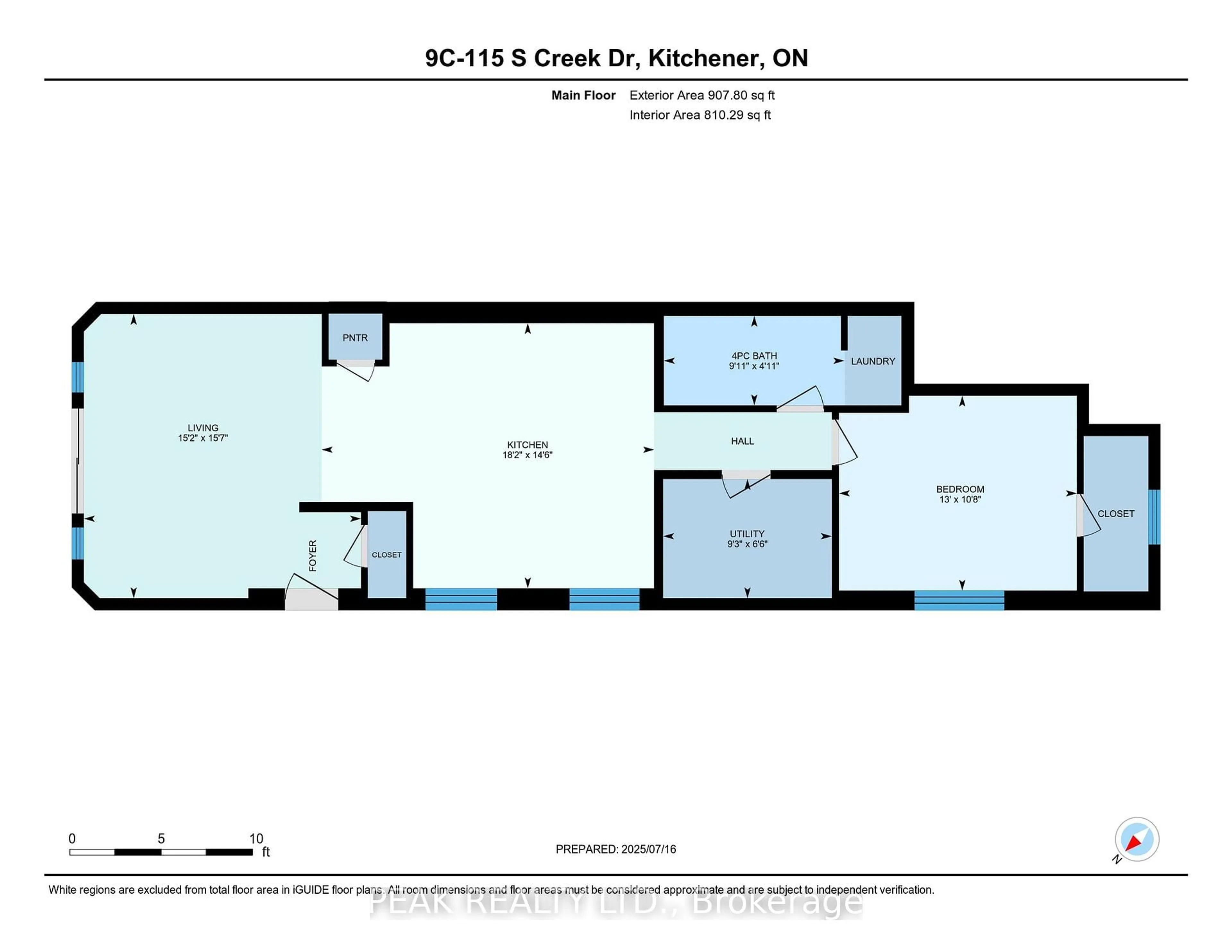 Floor plan for 115 South Creek Dr #9C, Kitchener Ontario N2P 0H2