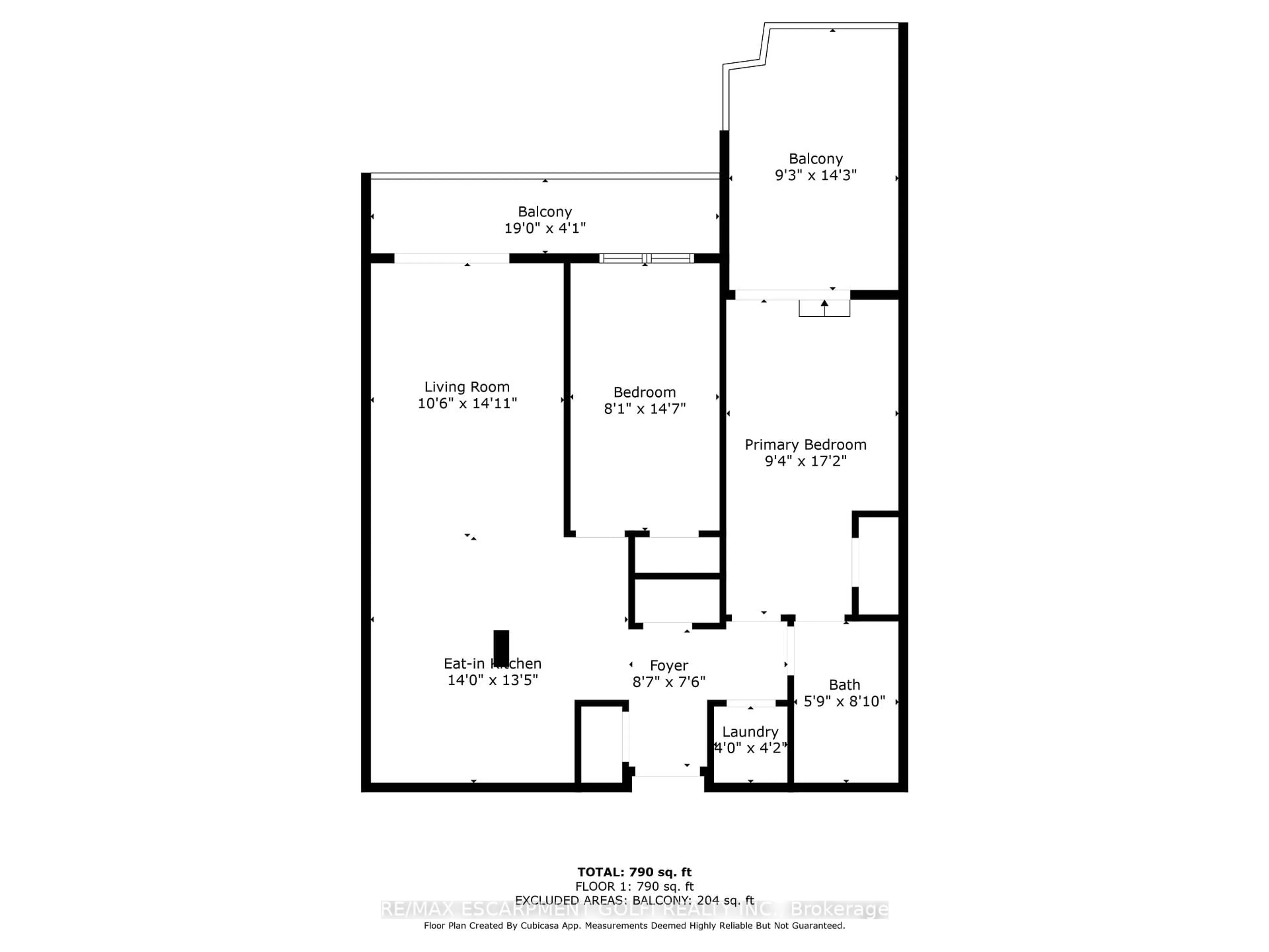 Floor plan for 47 Caroline St #401, Hamilton Ontario L8R 2R6