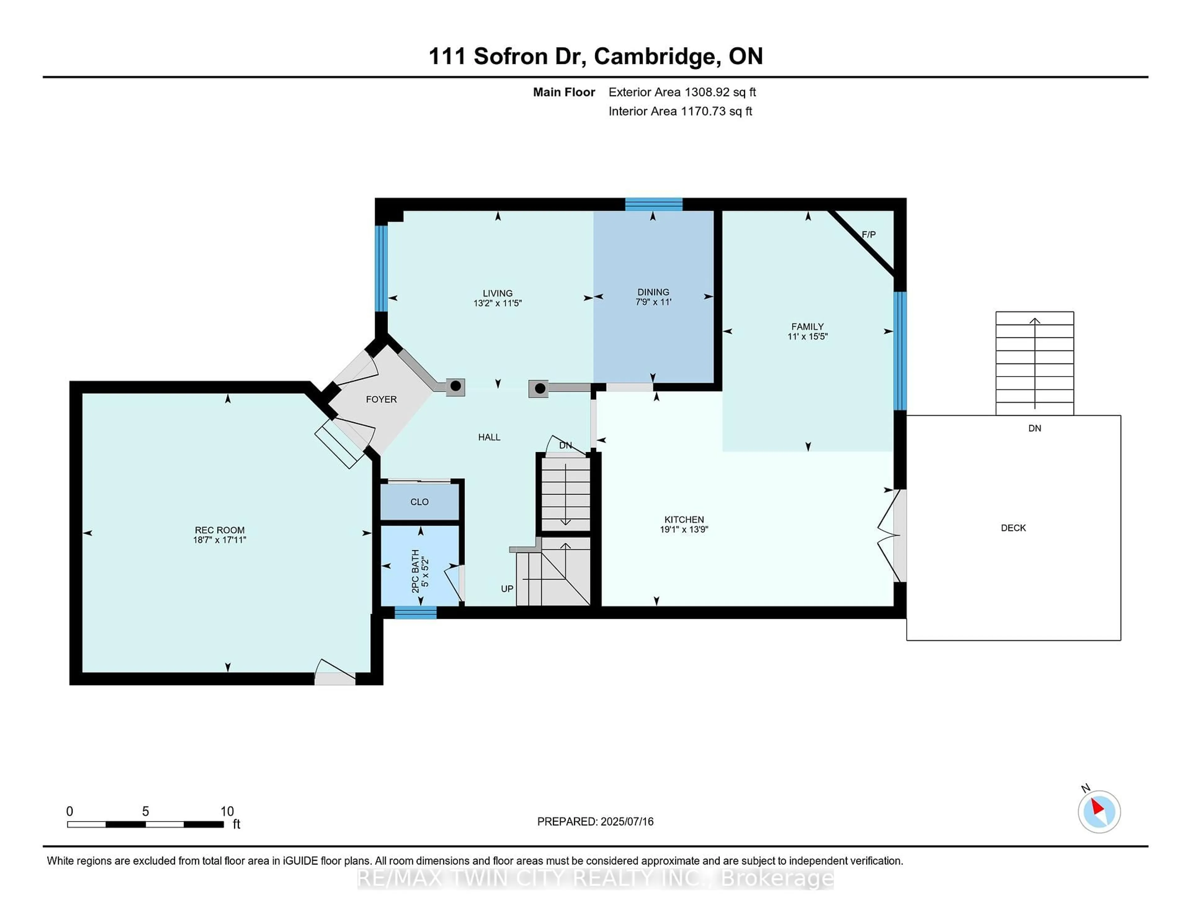 Floor plan for 111 Sofron Dr, Cambridge Ontario N3C 4H9
