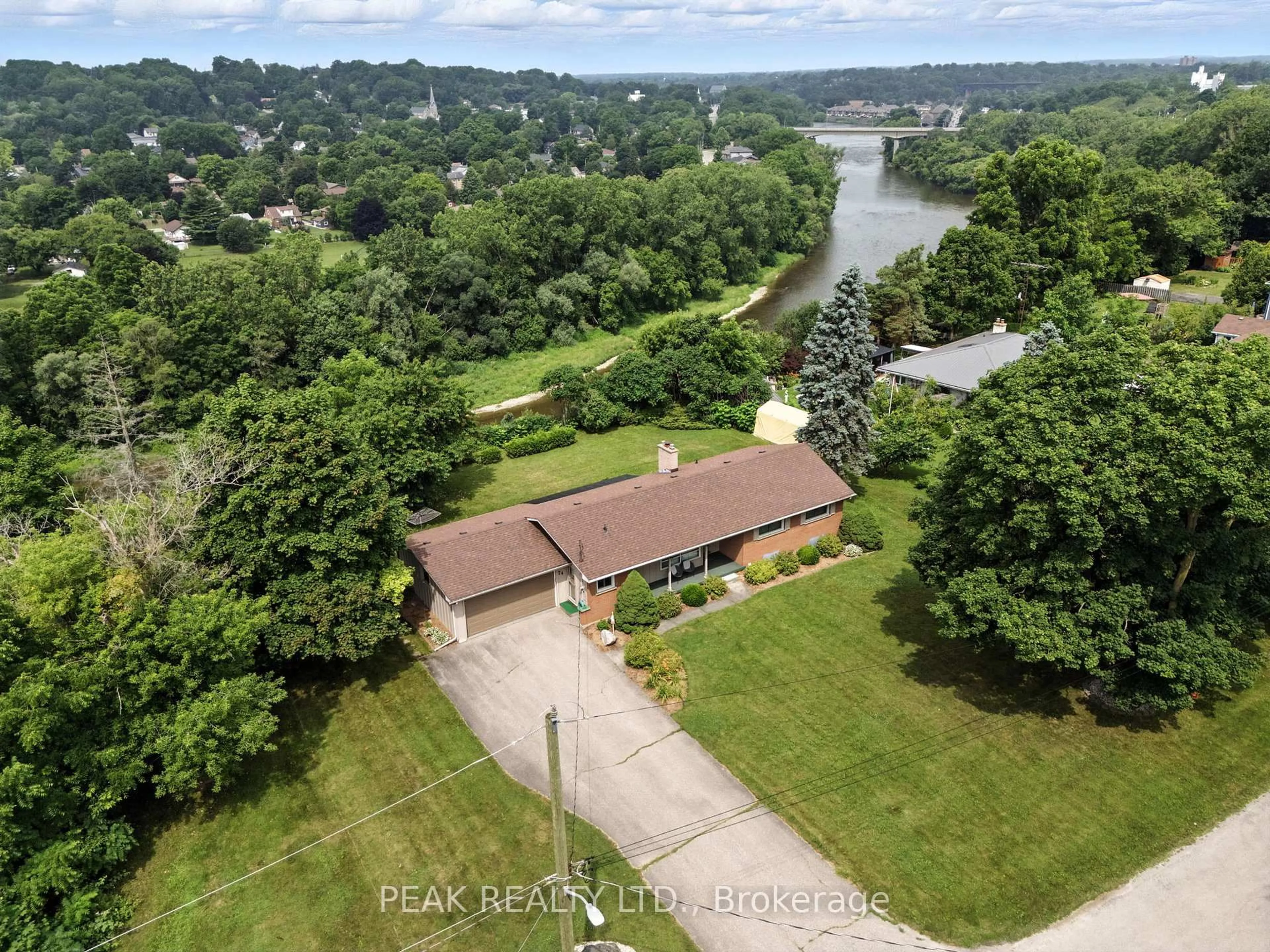 A pic from outside/outdoor area/front of a property/back of a property/a pic from drone, water/lake/river/ocean view for 74 Curtis Ave, Brant Ontario N3L 3J7