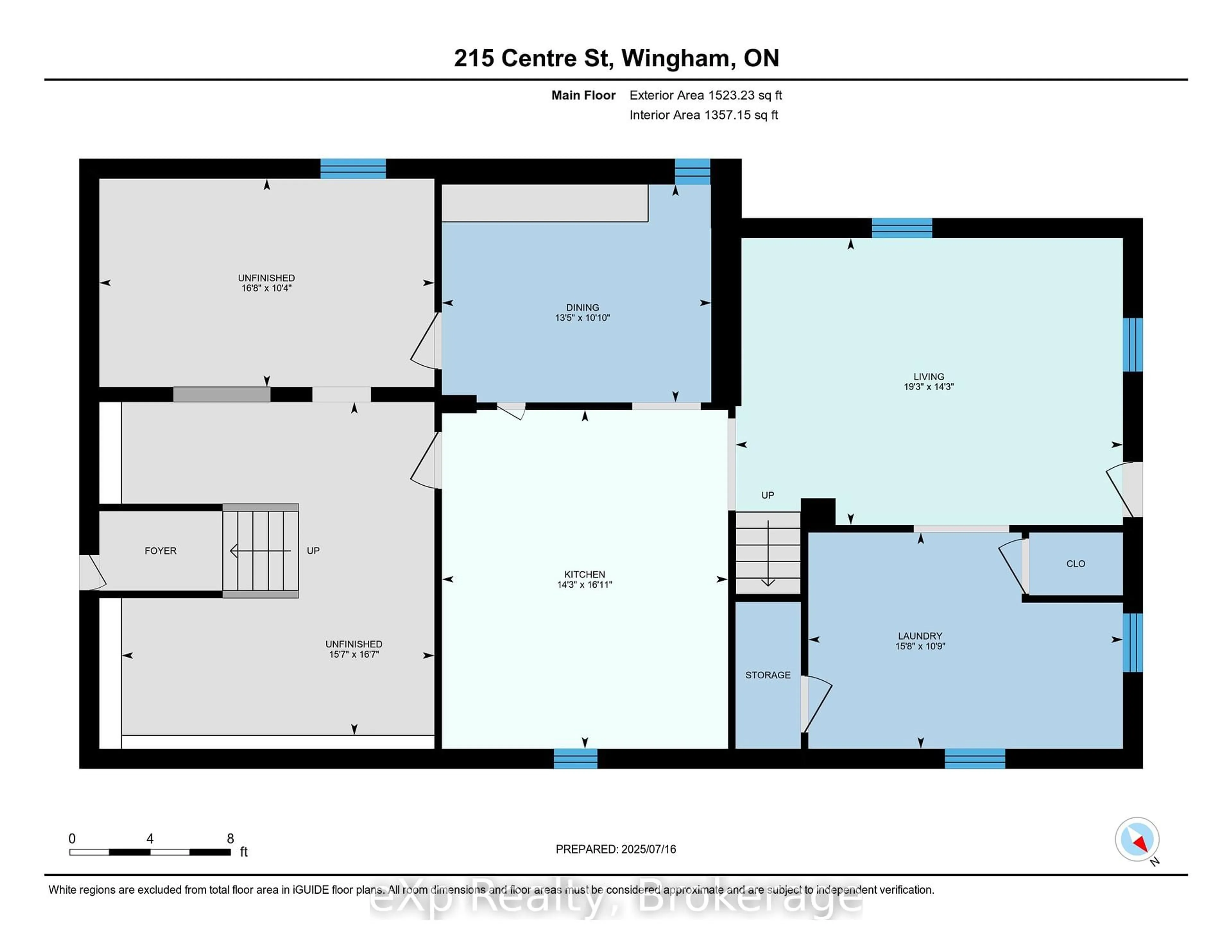 Floor plan for 215 Centre St, North Huron Ontario N0G 2W0