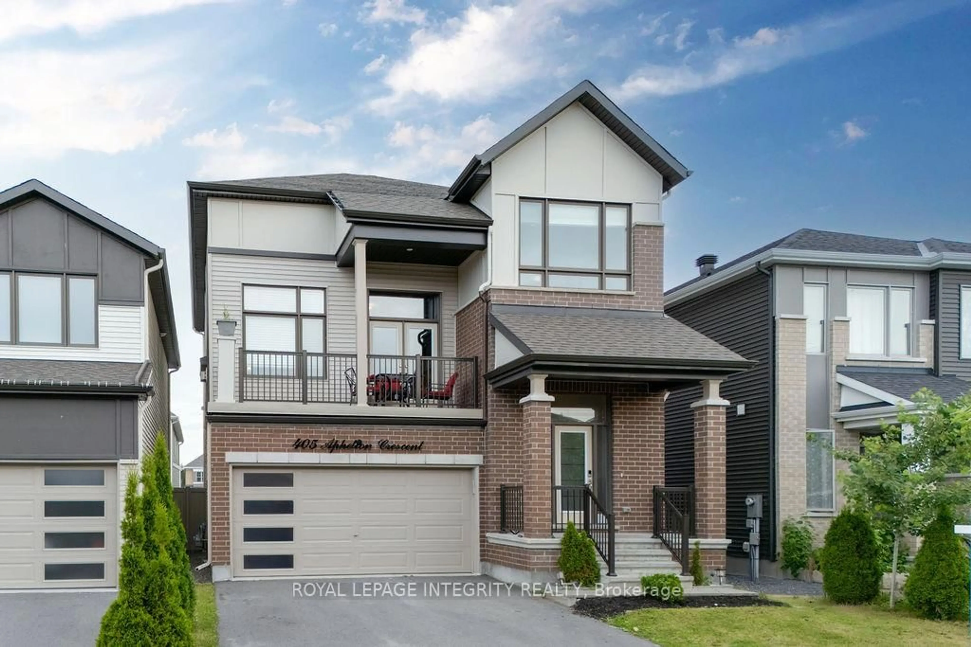 Home with brick exterior material, street for 405 Aphelion Cres, Ottawa Ontario K2J 6N6