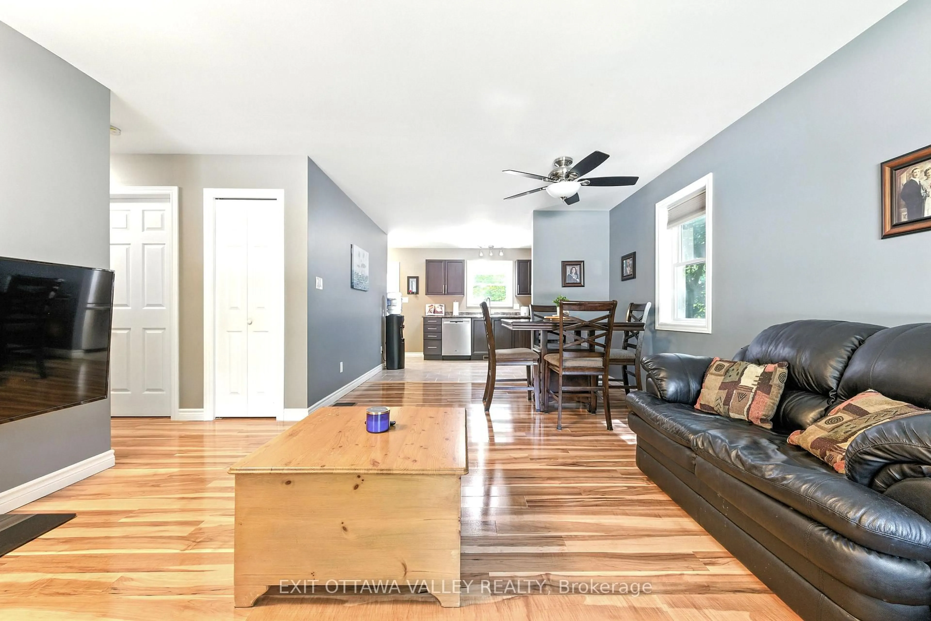 Open concept kitchen, wood/laminate floor for 57 Legere Dr, Deep River Ontario K0J 1P0