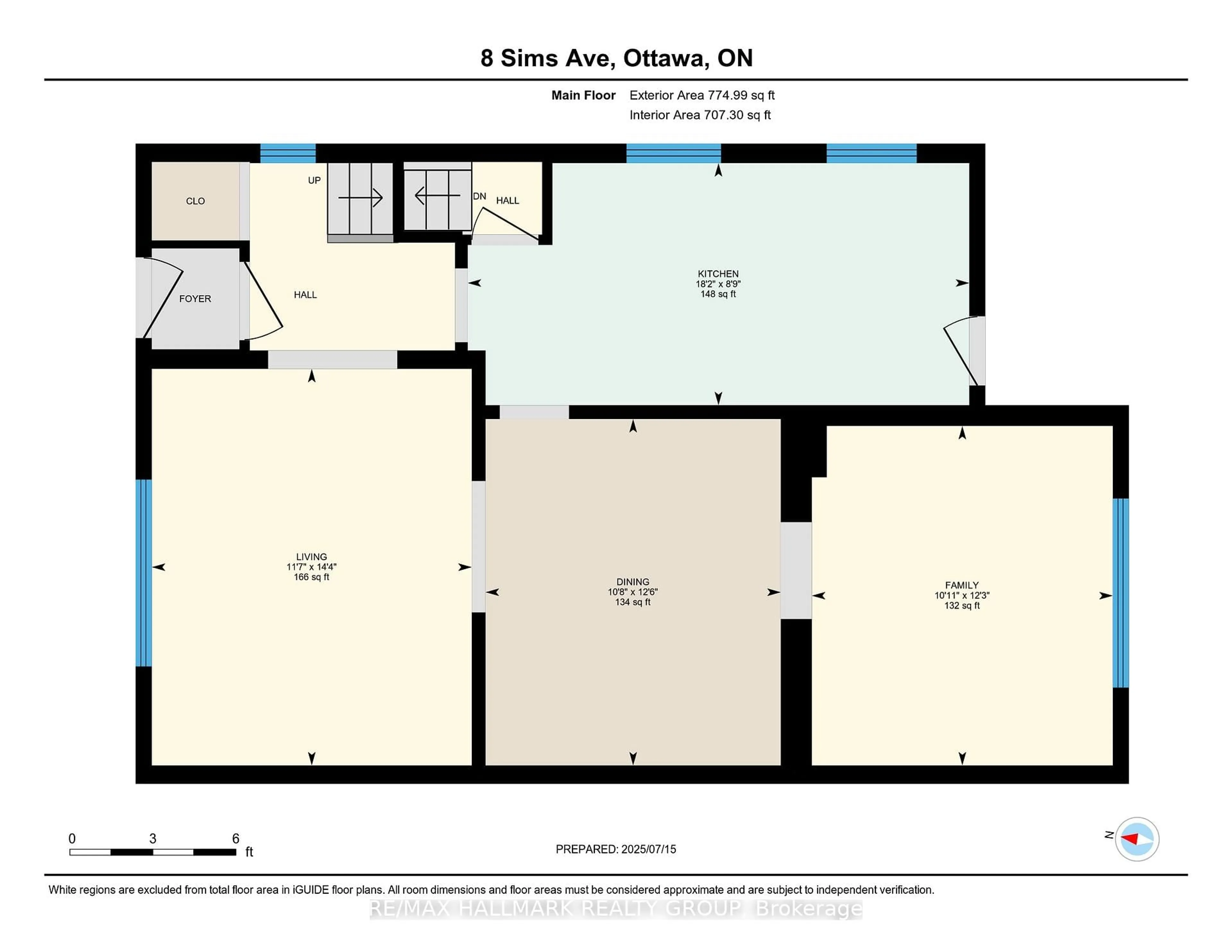 Floor plan for 8 Sims Ave, Ottawa Ontario K1Y 3K1
