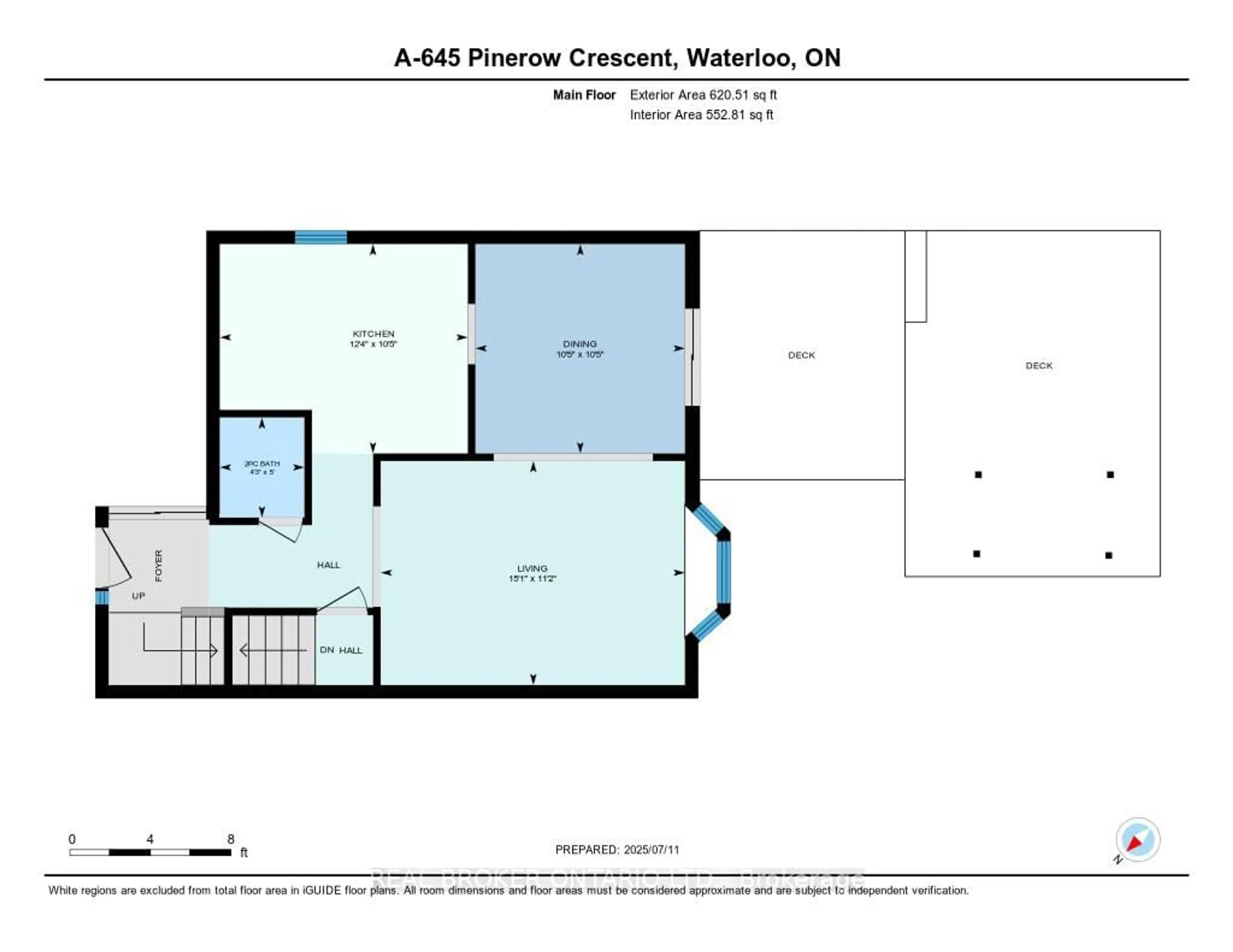 Floor plan for 645 PINEROW Cres #A, Waterloo Ontario N2T 2K8