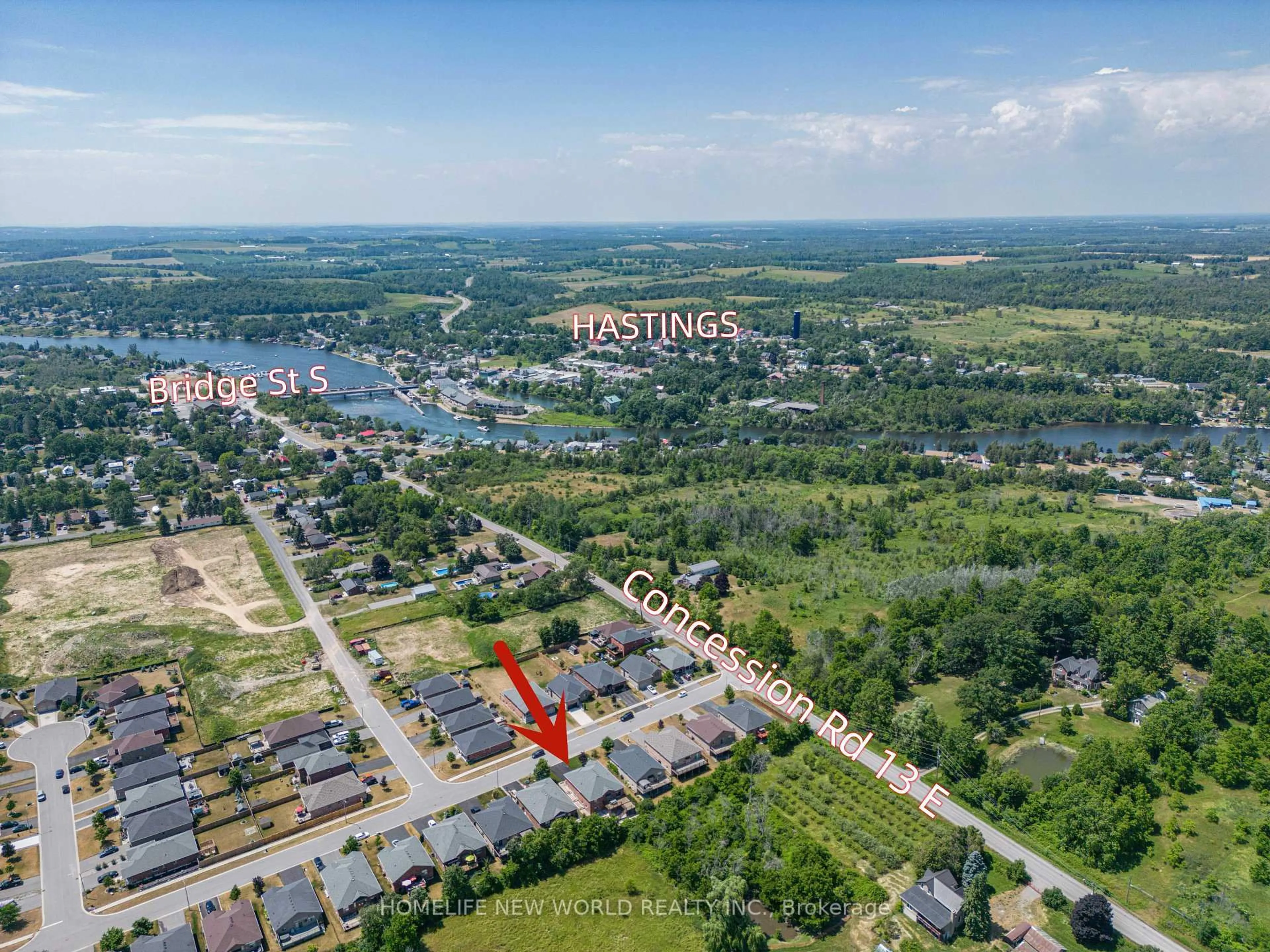 A pic from outside/outdoor area/front of a property/back of a property/a pic from drone, water/lake/river/ocean view for 17 Old Trafford Dr, Trent Hills Ontario K0L 1Y0