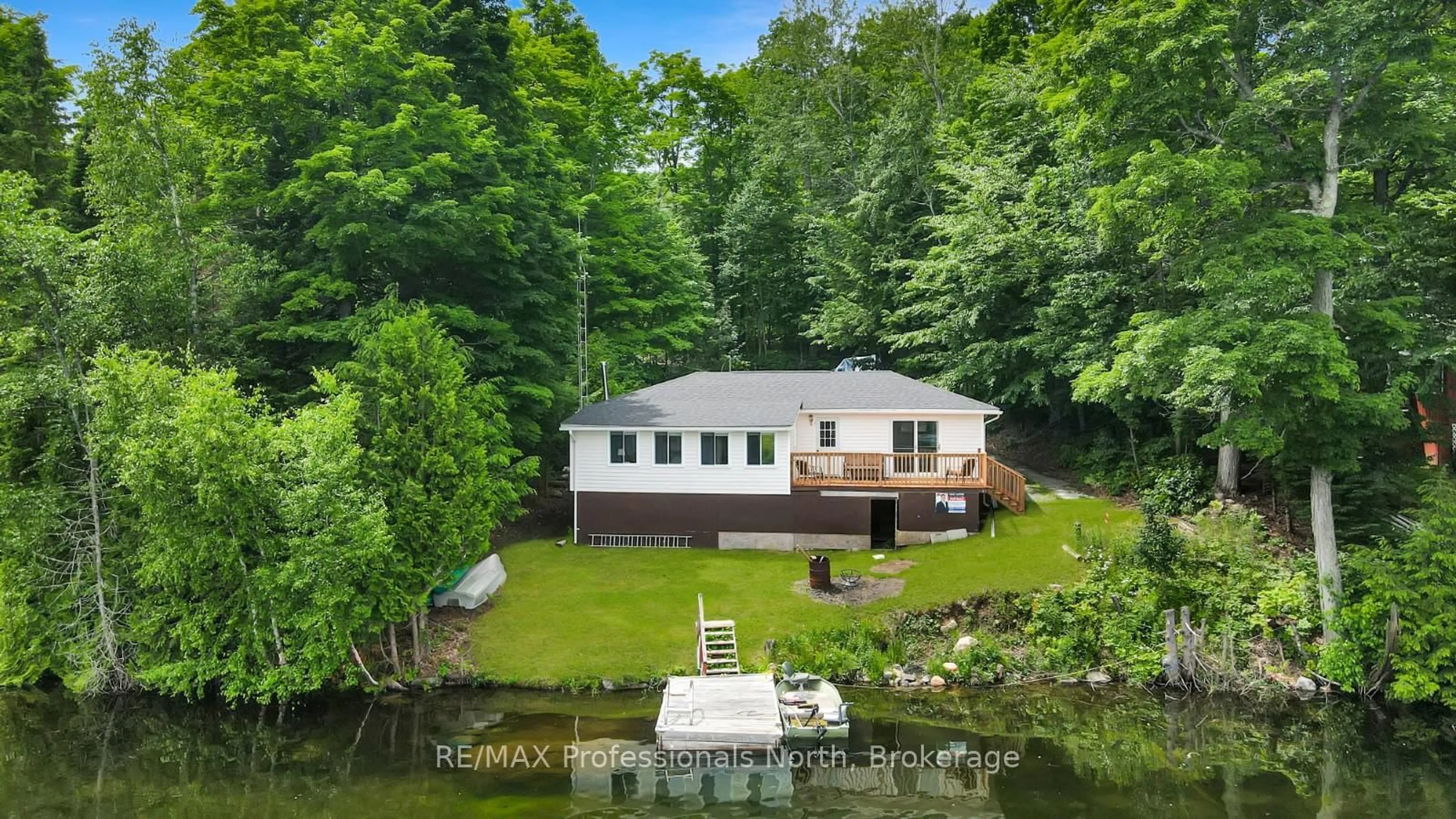 A pic from outside/outdoor area/front of a property/back of a property/a pic from drone, water/lake/river/ocean view for 1020 Vinegar Hill Lane, Highlands East Ontario K0L 3C0