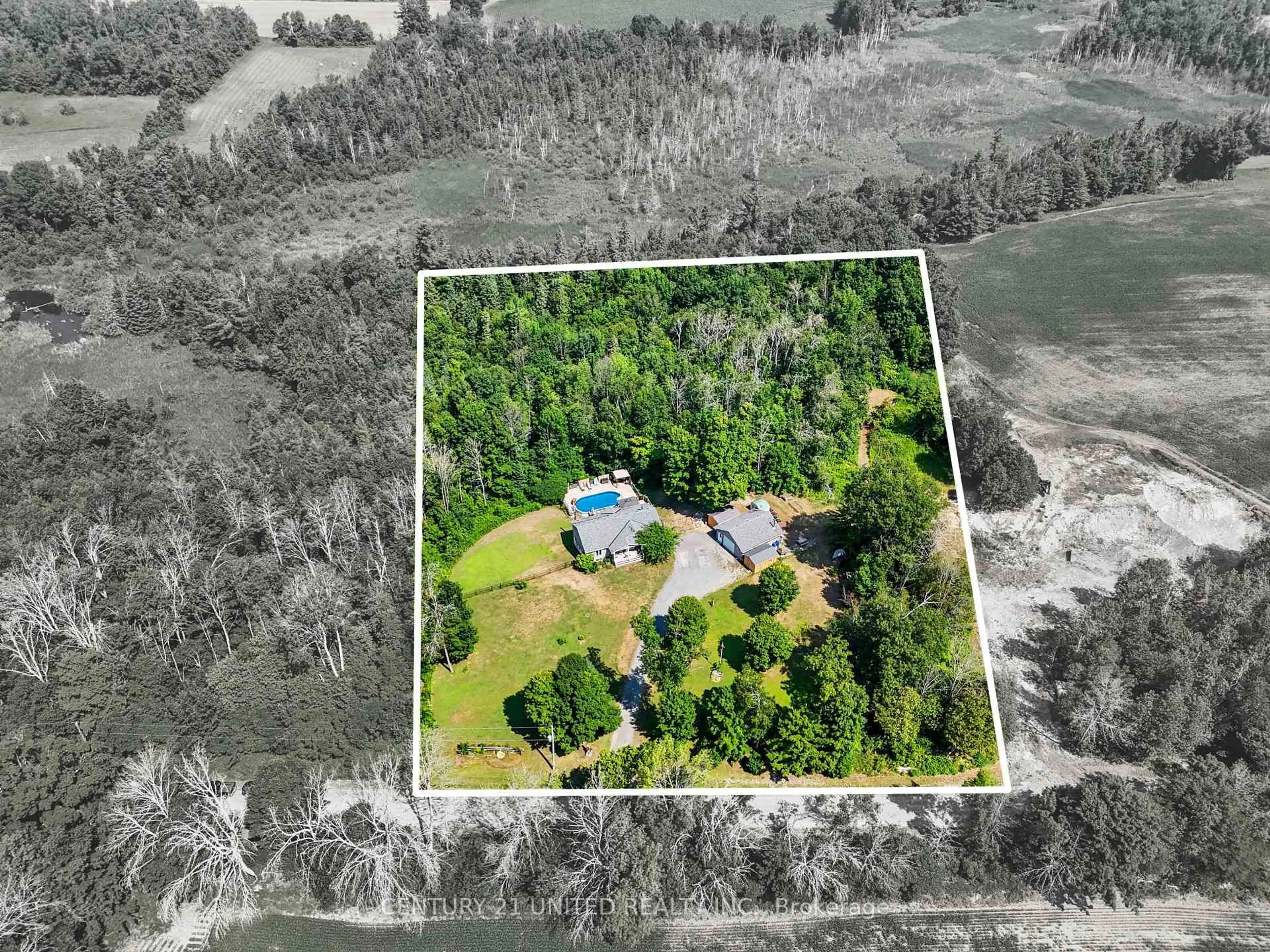 A pic from outside/outdoor area/front of a property/back of a property/a pic from drone, water/lake/river/ocean view for 390 11th Line West, Trent Hills Ontario K0L 1Y0