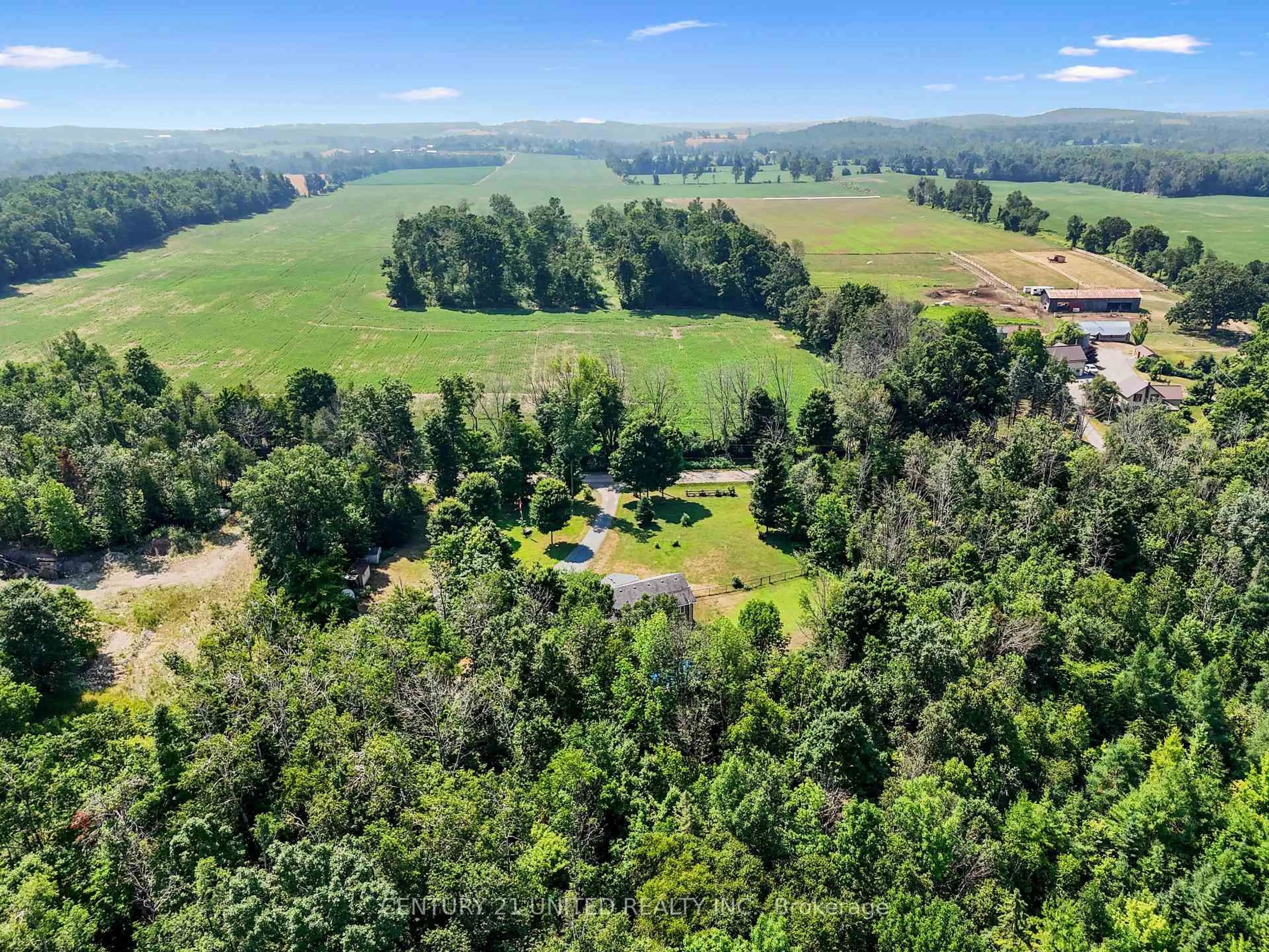 A pic from outside/outdoor area/front of a property/back of a property/a pic from drone, forest/trees view for 390 11th Line West, Trent Hills Ontario K0L 1Y0