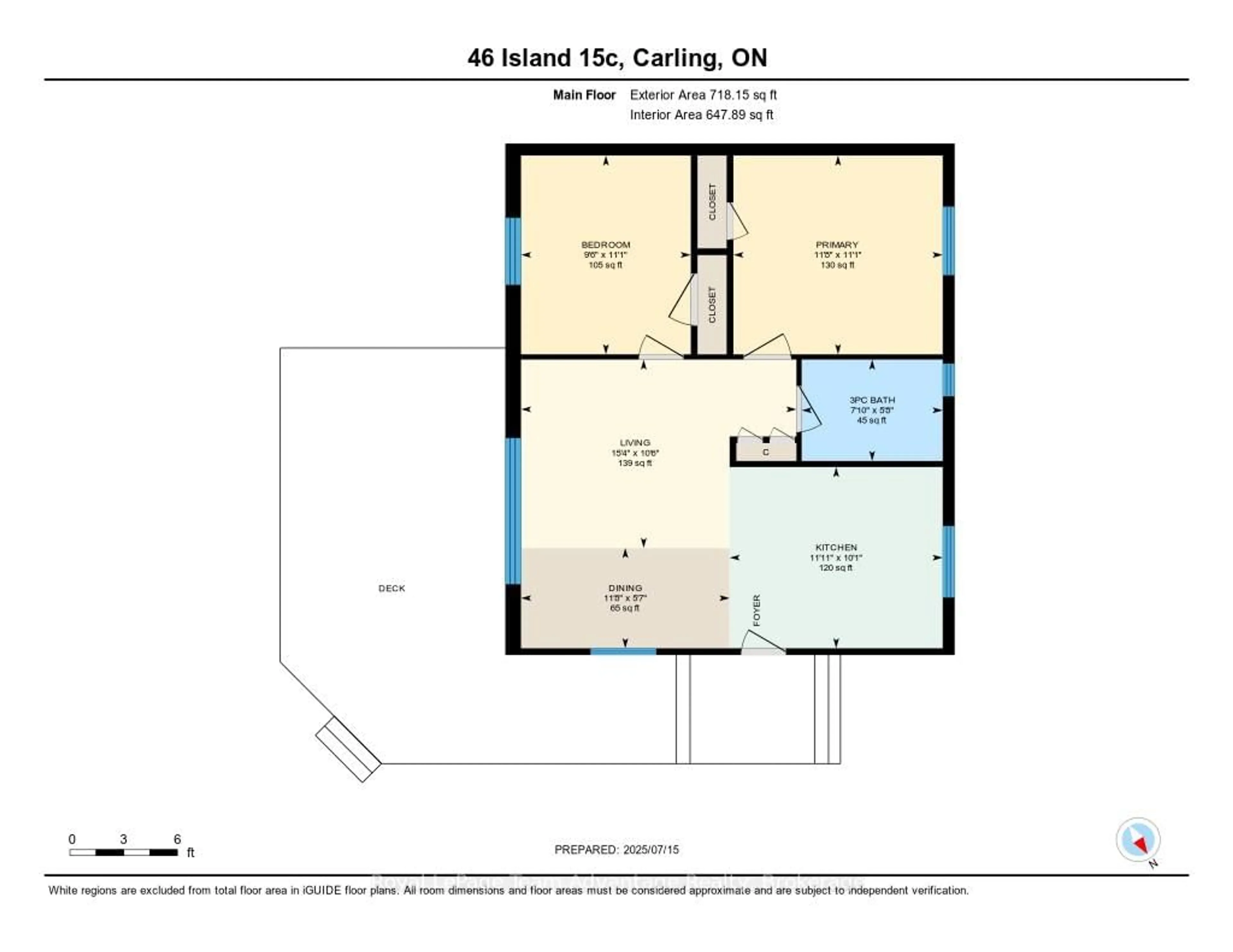 Floor plan for 46 Huckleberry 15C Island, Carling Ontario P0G 1G0