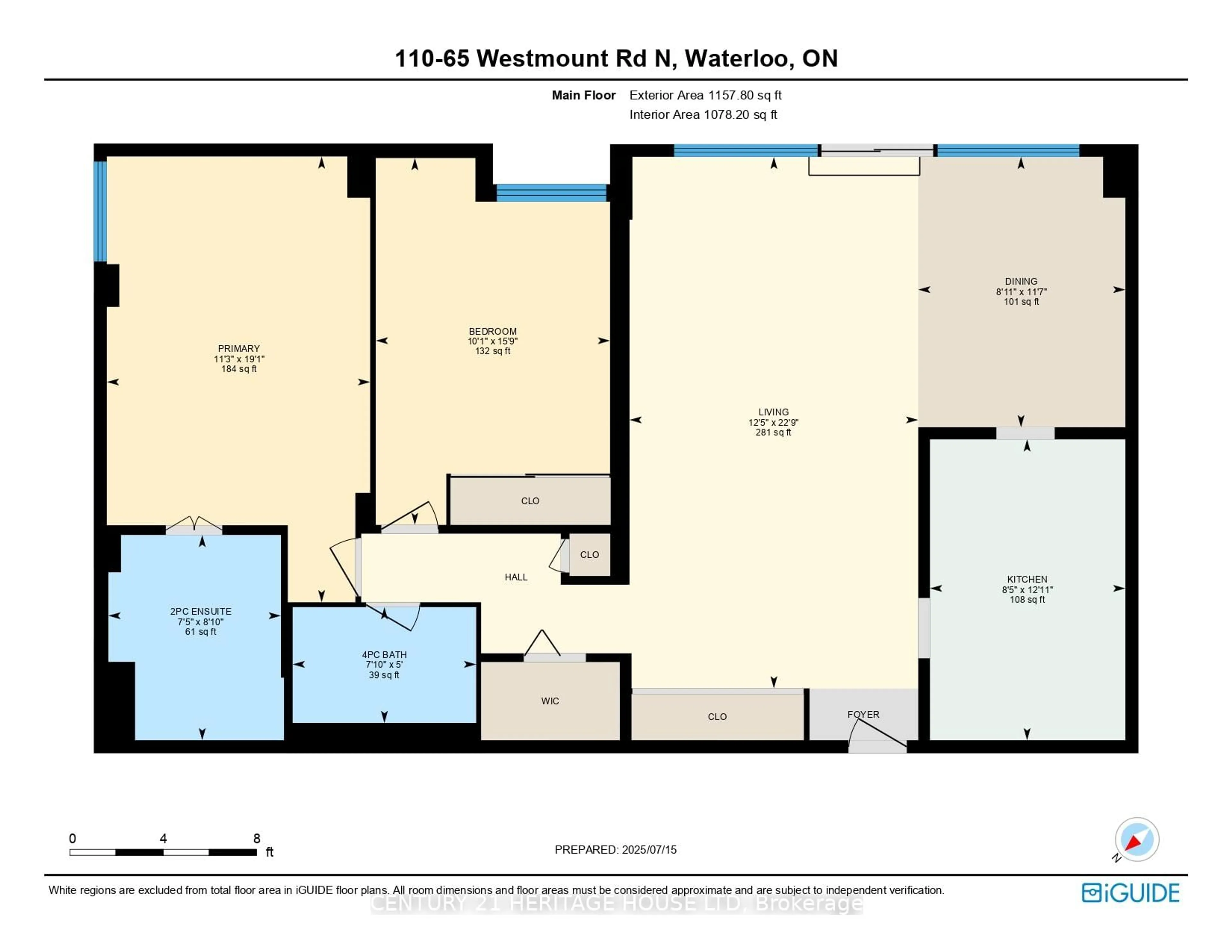 Floor plan for 65 Westmount Rd #110, Waterloo Ontario N2L 5G6