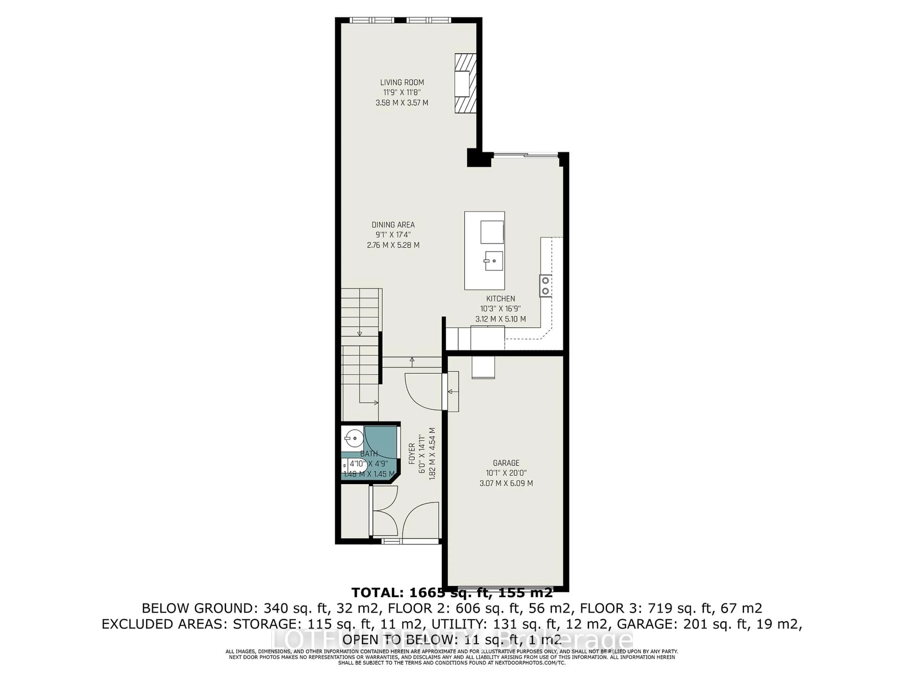 Floor plan for 336 Rainrock Cres, Ottawa Ontario K1W 0J6