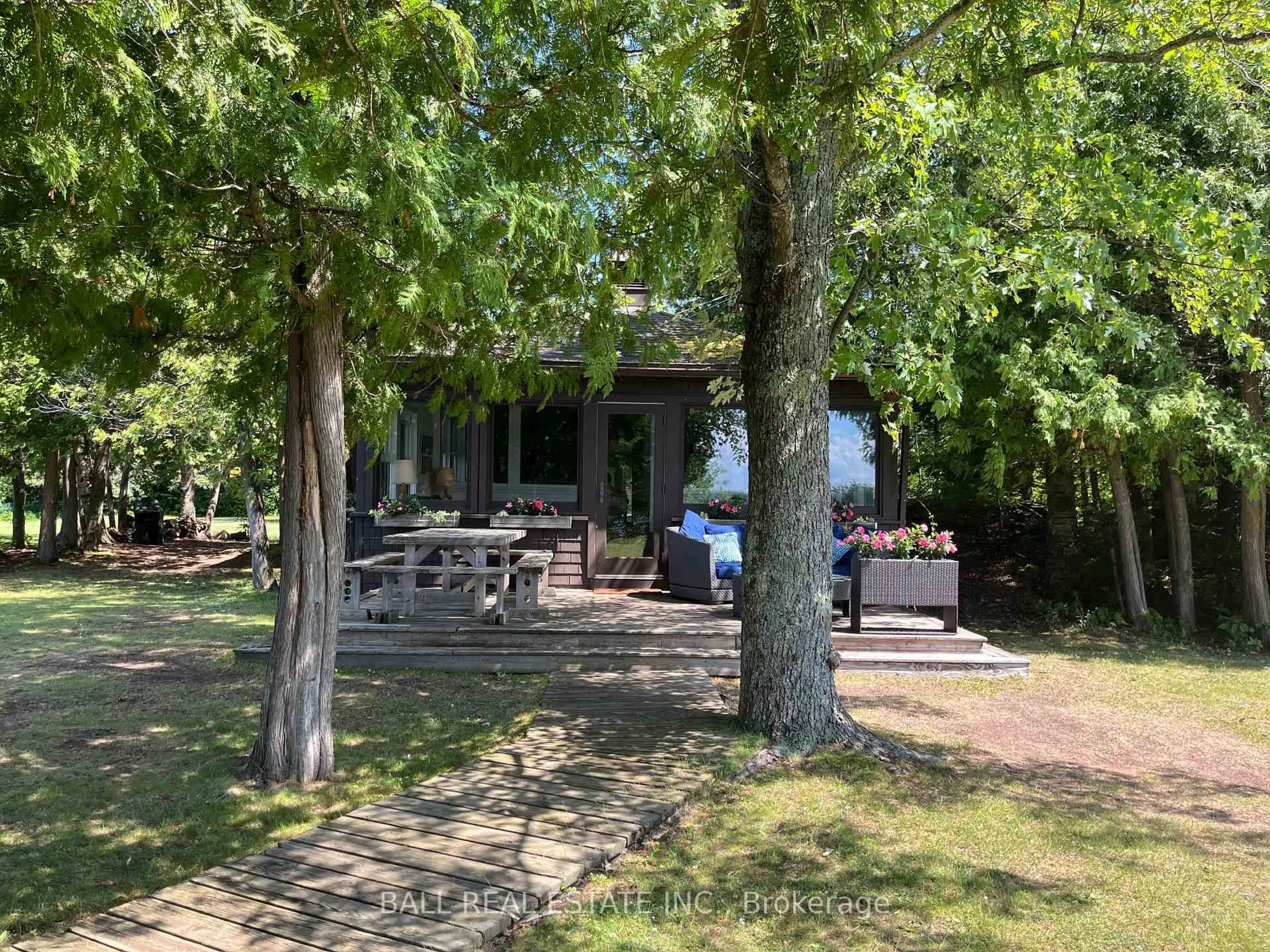 A pic from outside/outdoor area/front of a property/back of a property/a pic from drone, forest/trees view for 2429 Julia Shore Rd, Douro-Dummer Ontario K0L 2H0