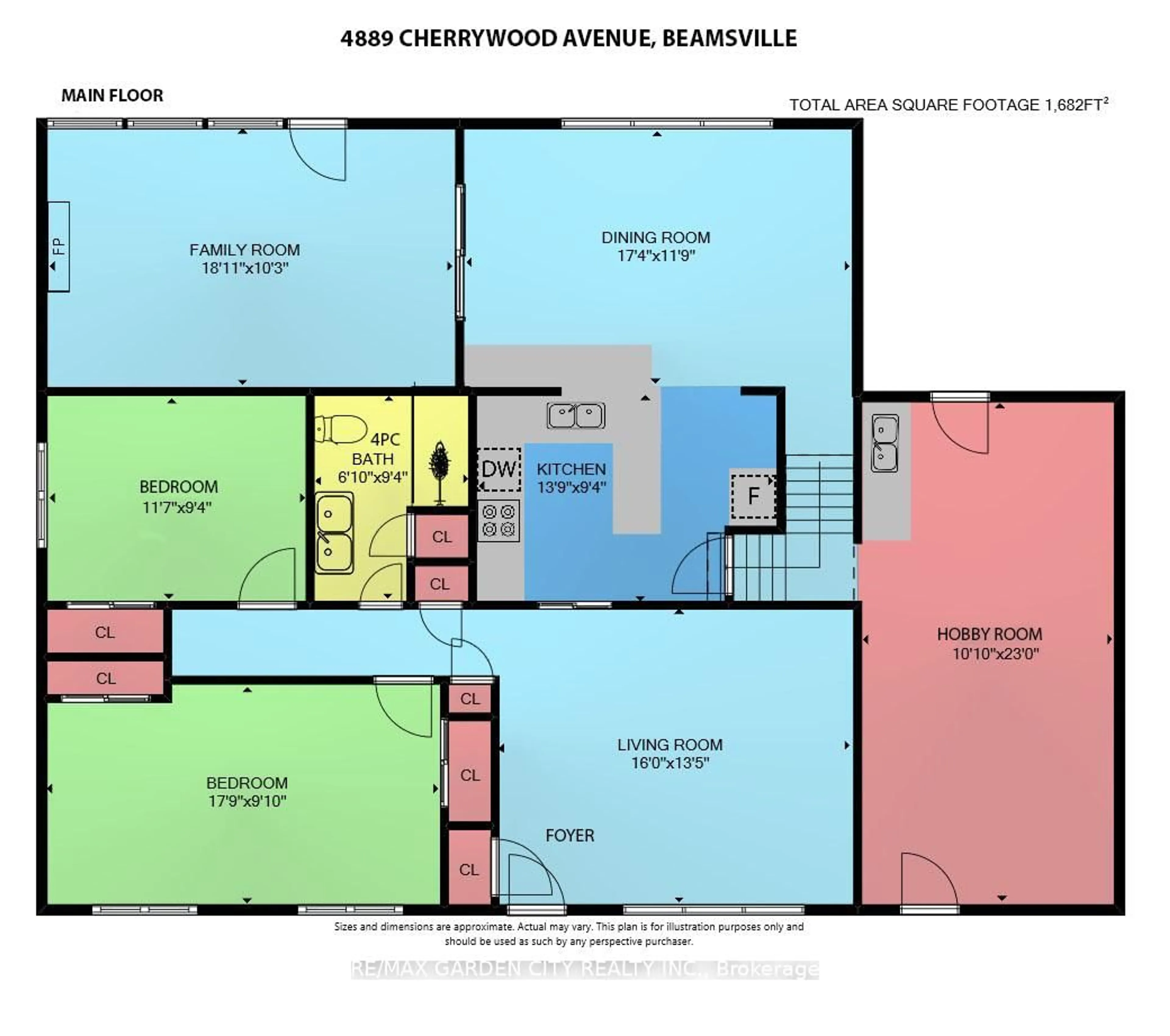 Floor plan for 4889 Cherrywood Dr, Lincoln Ontario L3J 0L5