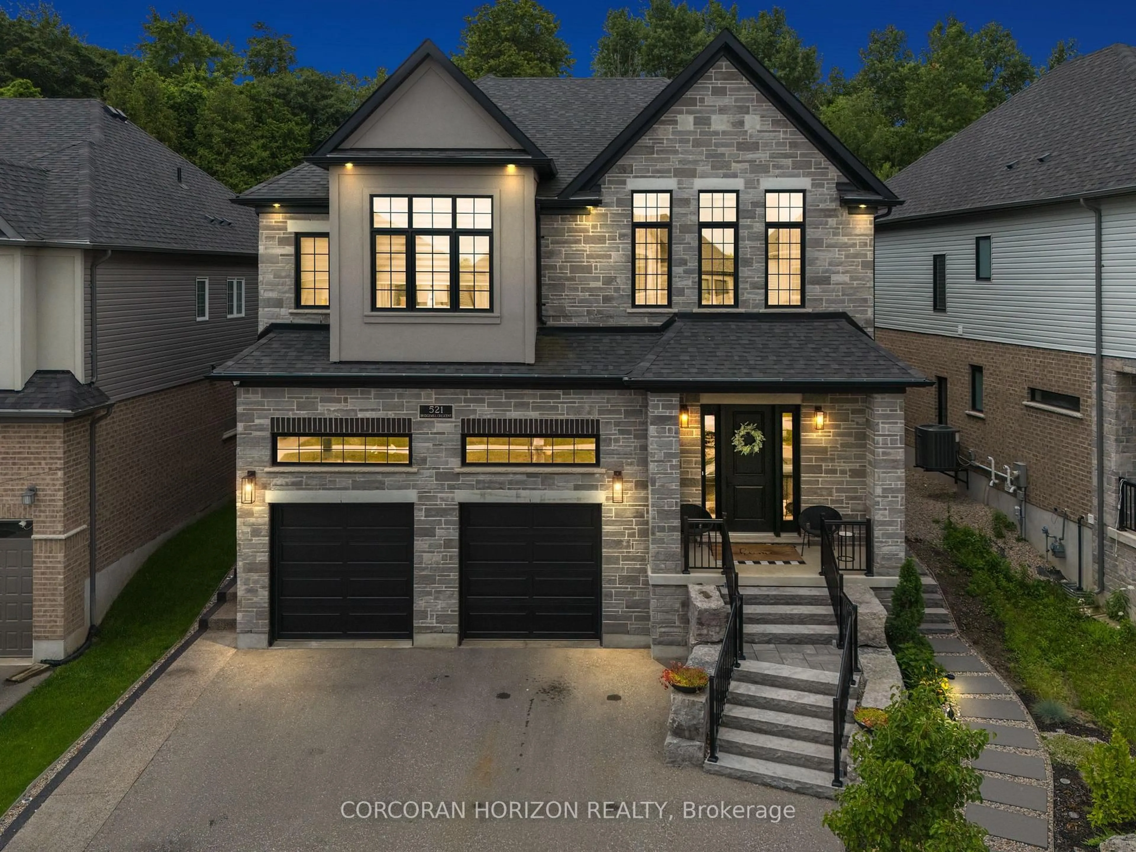 Home with brick exterior material, street for 521 Bridgemill Cres, Kitchener Ontario N2A 0C7
