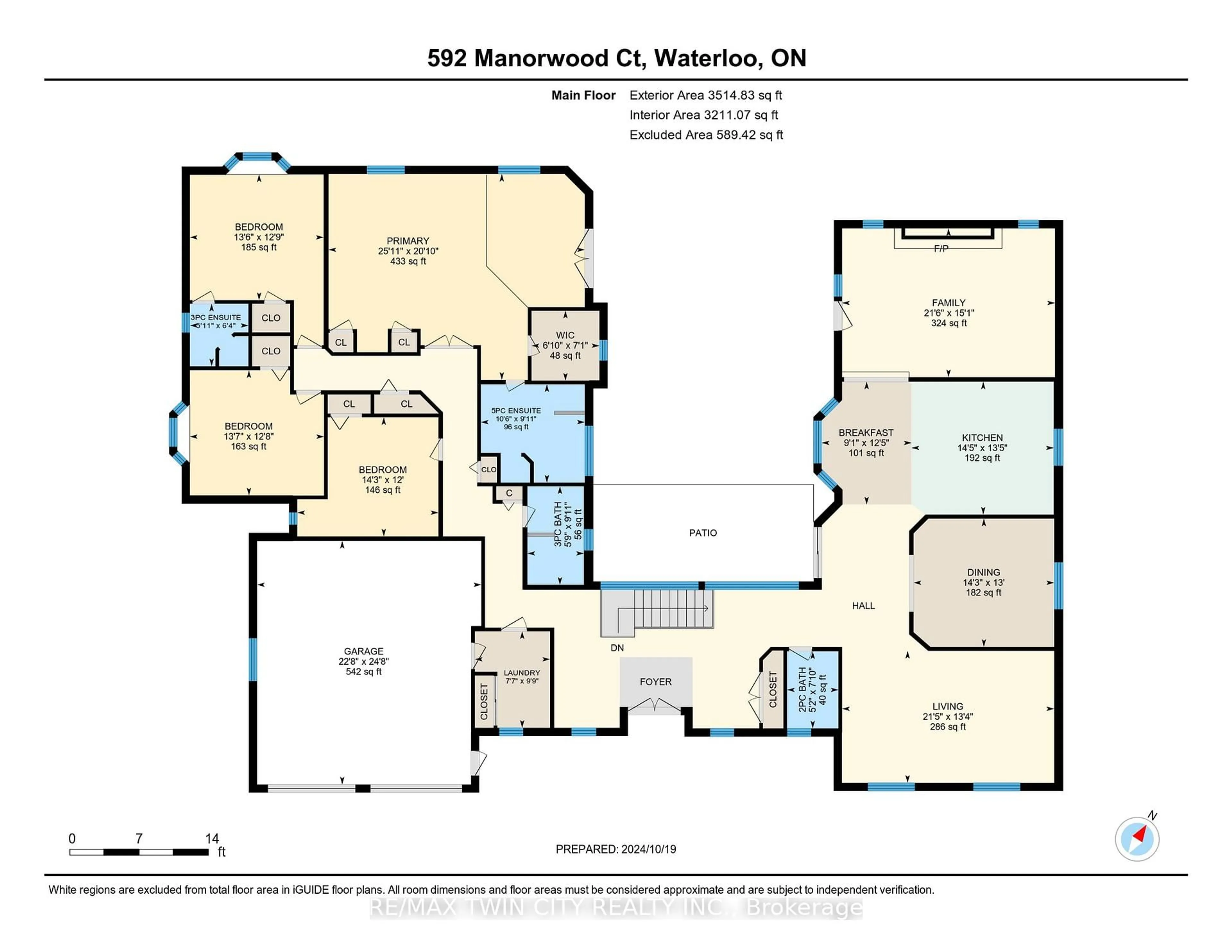 Floor plan for 592 Manorwood Crt, Waterloo Ontario N2K 3L7