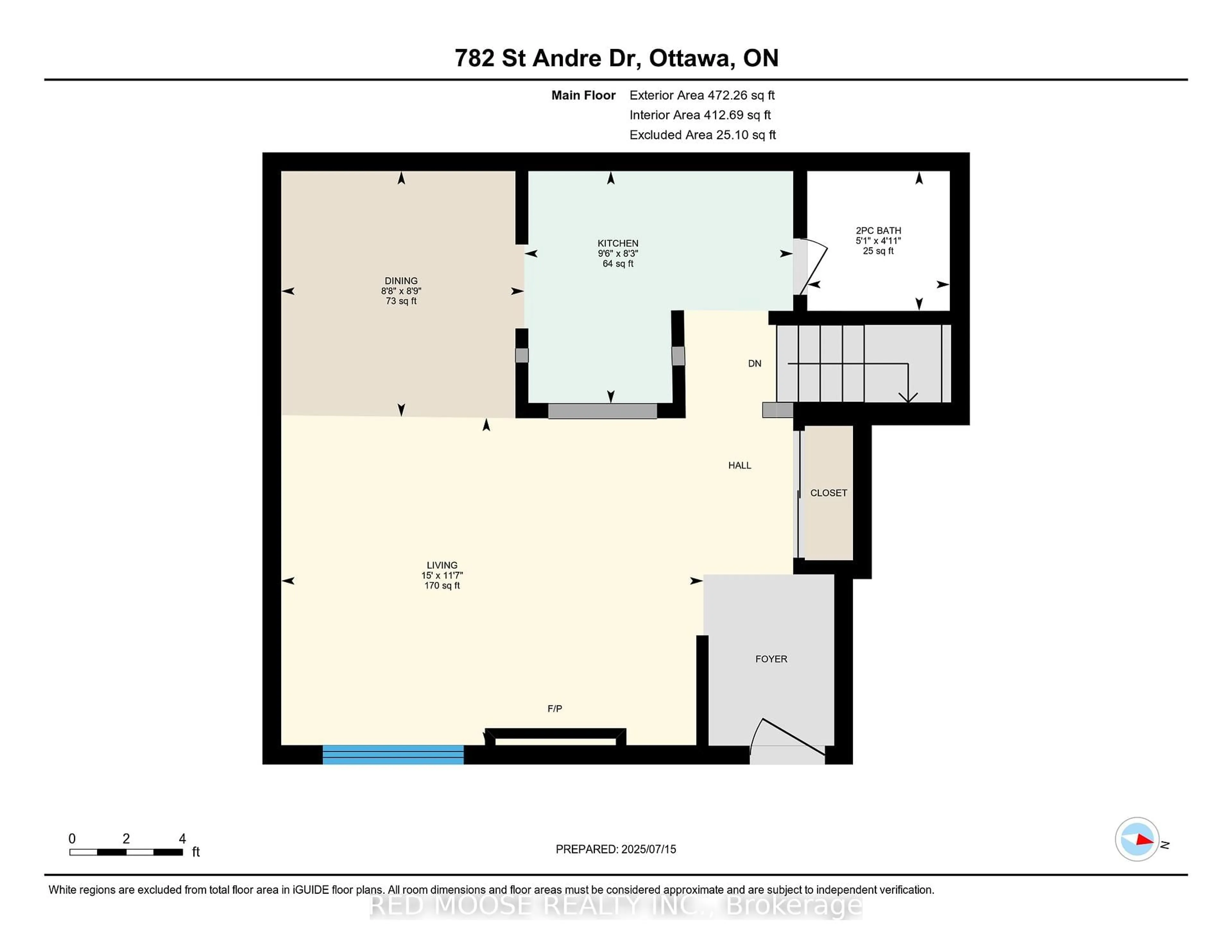 Floor plan for 782 St. Andre Dr #36A, Ottawa Ontario K1C 4R7