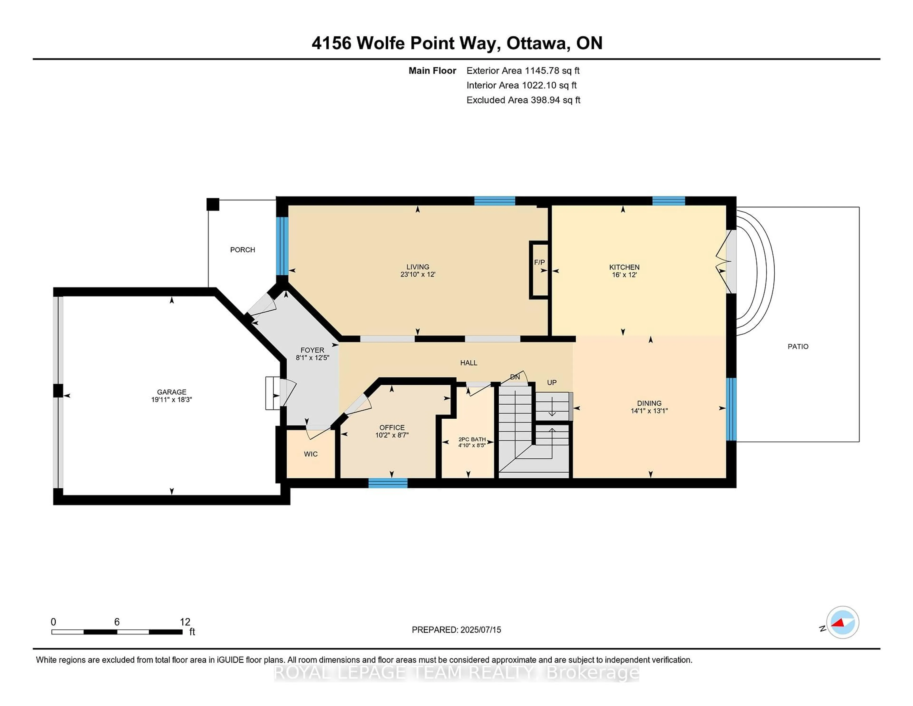 Floor plan for 4156 Wolfe Point Way, Ottawa Ontario K1V 1P5