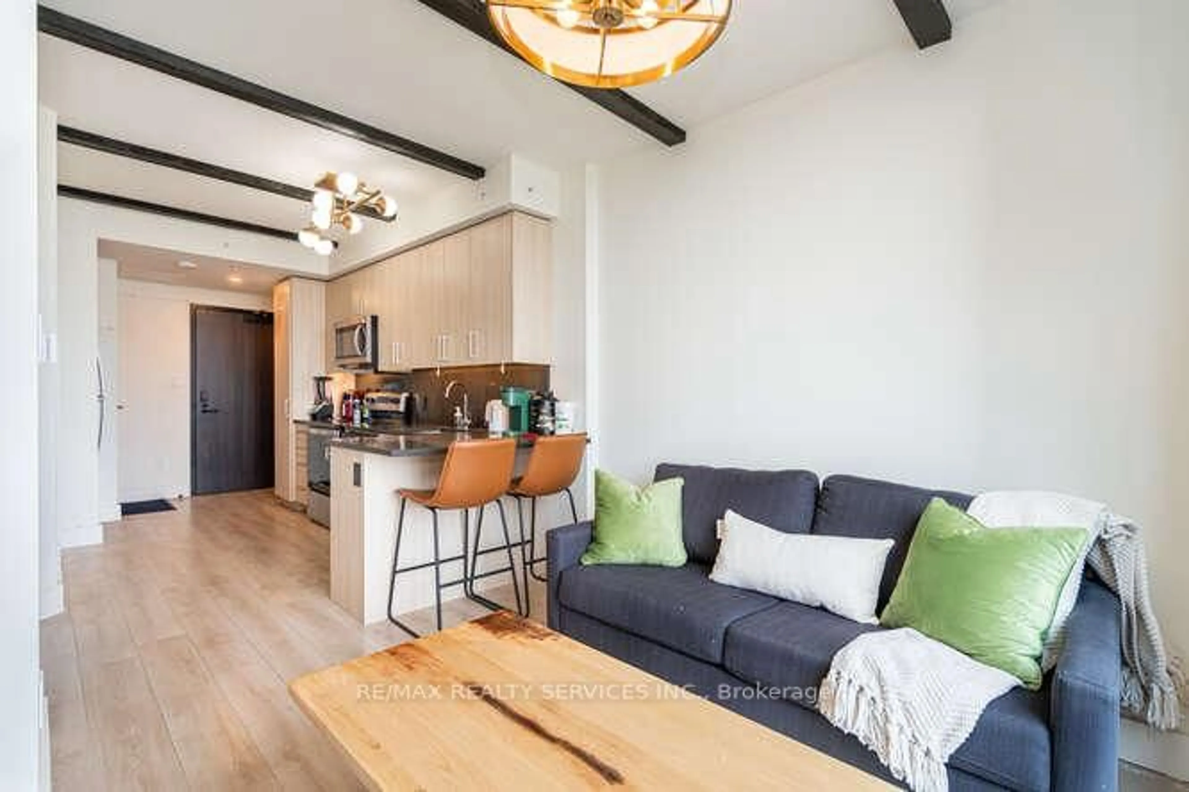 Open concept kitchen, wood/laminate floor for 145 Columbia St, Waterloo Ontario N2L 0K7