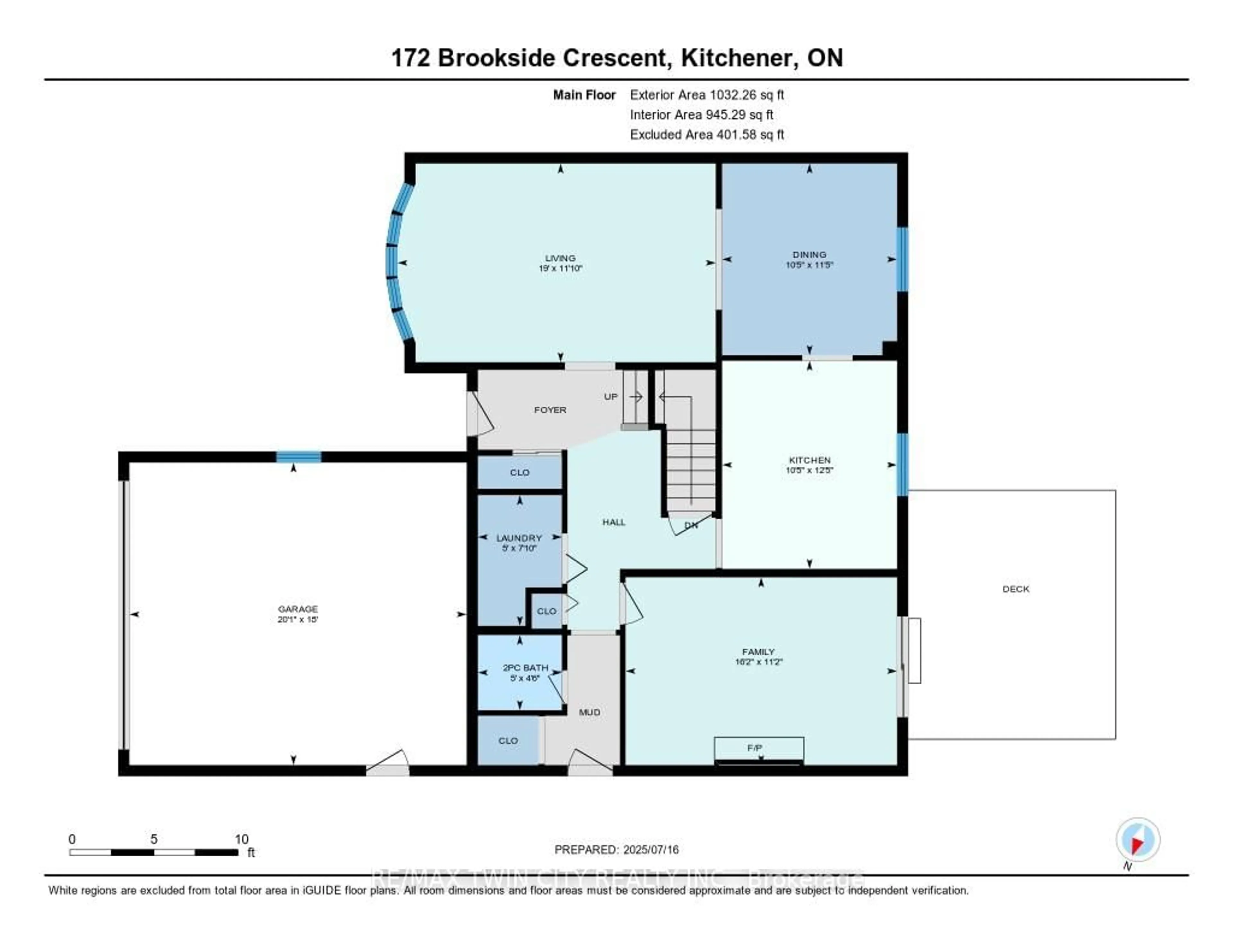 Floor plan for 172 Brookside Cres, Kitchener Ontario N2N 1H1