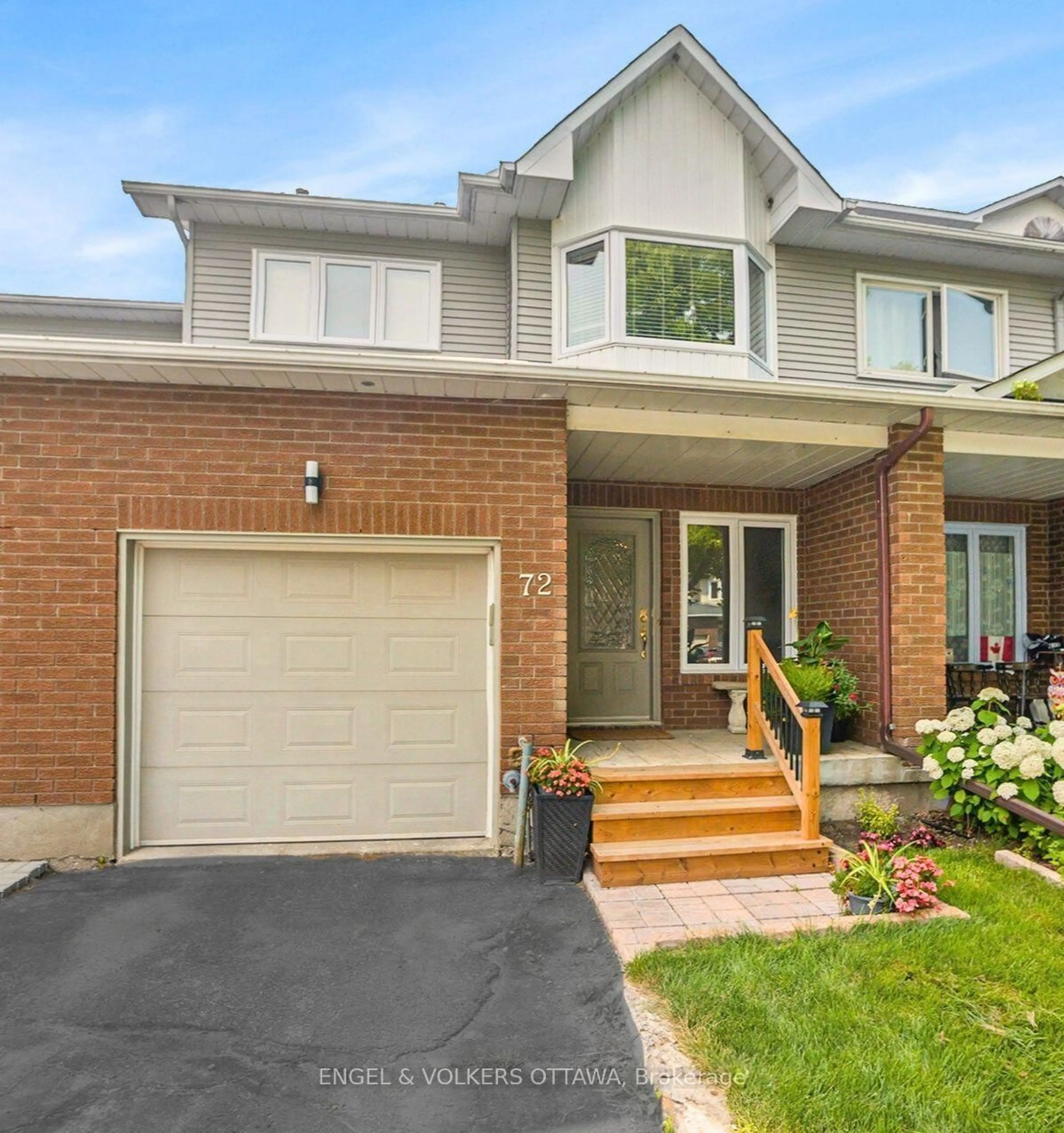 Home with brick exterior material, street for 72 Hunters Glen Cres, Ottawa Ontario K1T 3R1