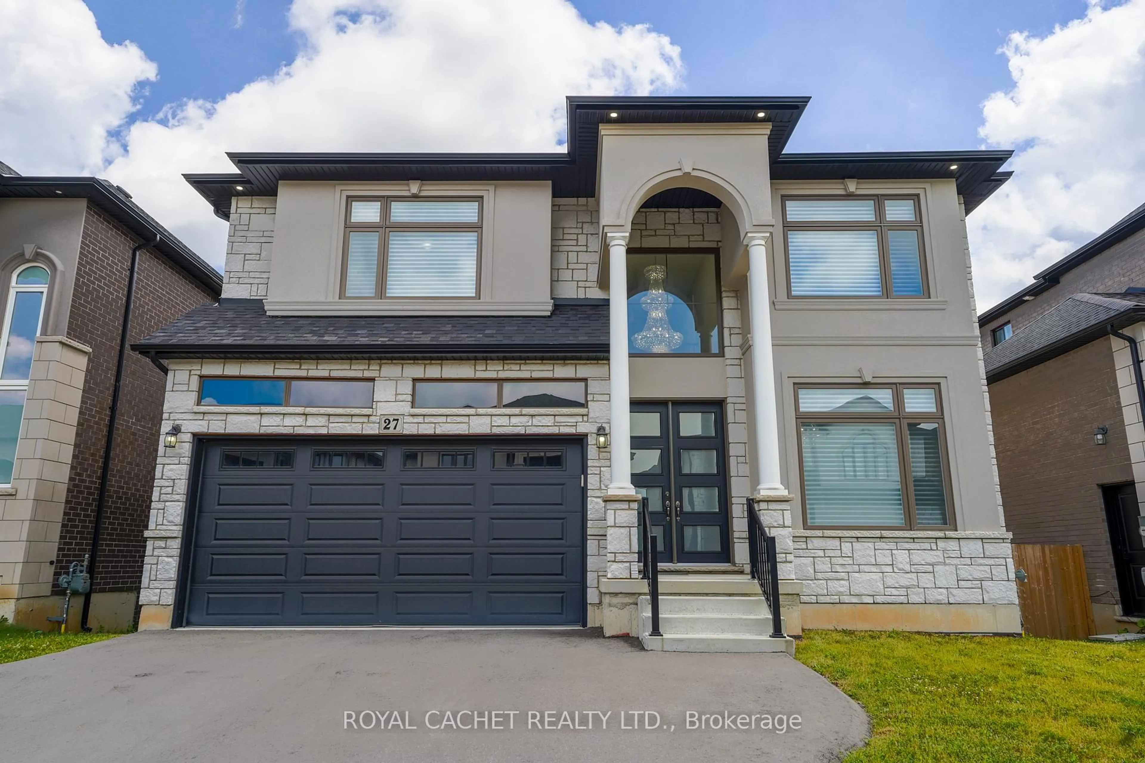 Home with brick exterior material, street for 27 Deerfield Lane, Hamilton Ontario L9K 0K2