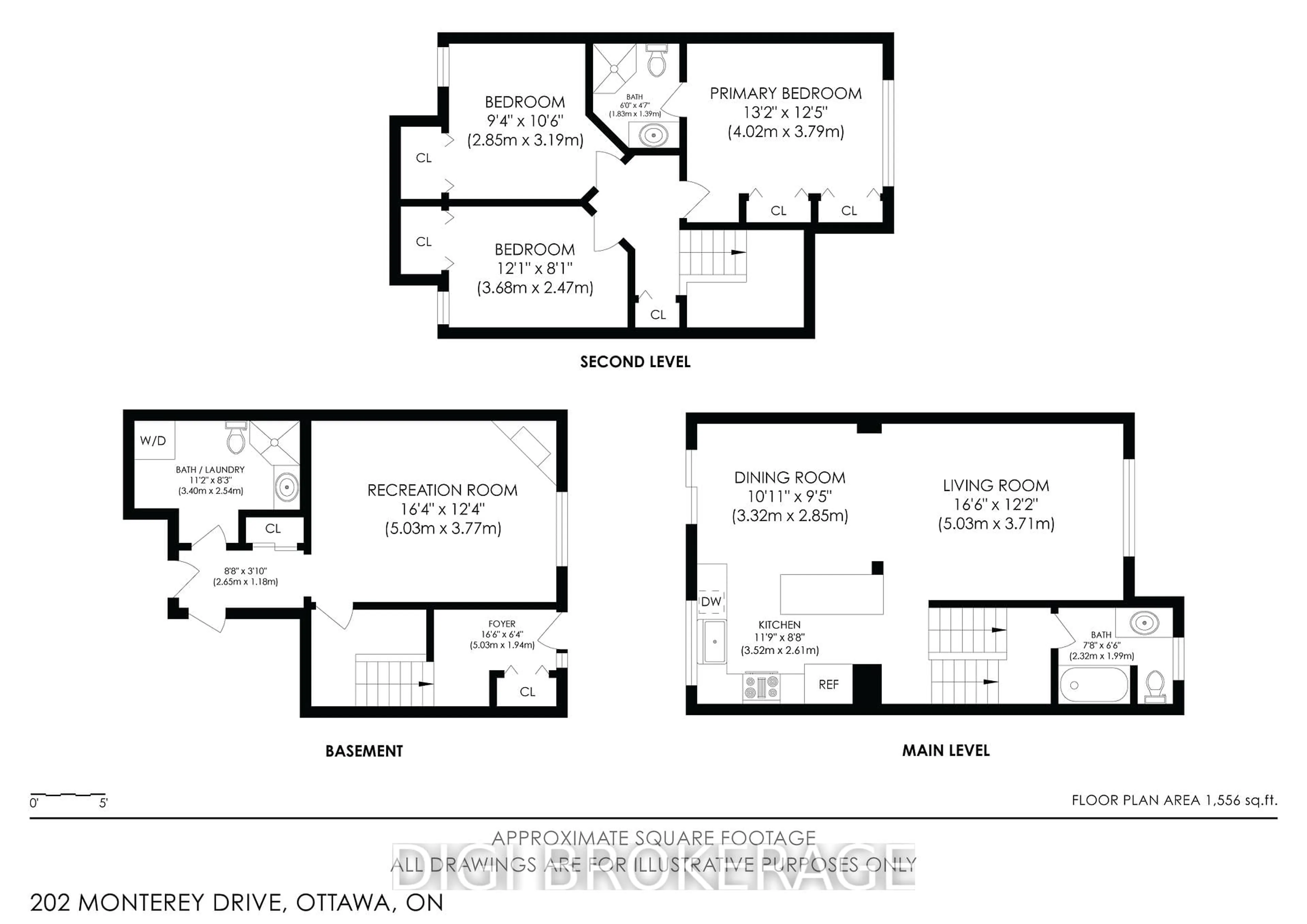 Floor plan for 202 Monterey Dr, Ottawa Ontario K2H 7A8