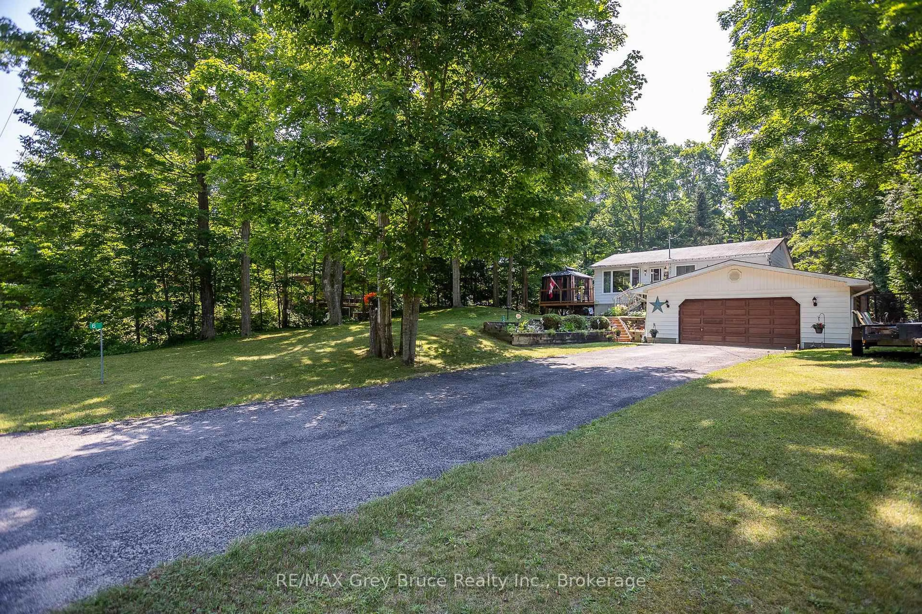 A pic from outside/outdoor area/front of a property/back of a property/a pic from drone, forest/trees view for 6 Jewel Bridge Rd, South Bruce Peninsula Ontario N0H 2G0
