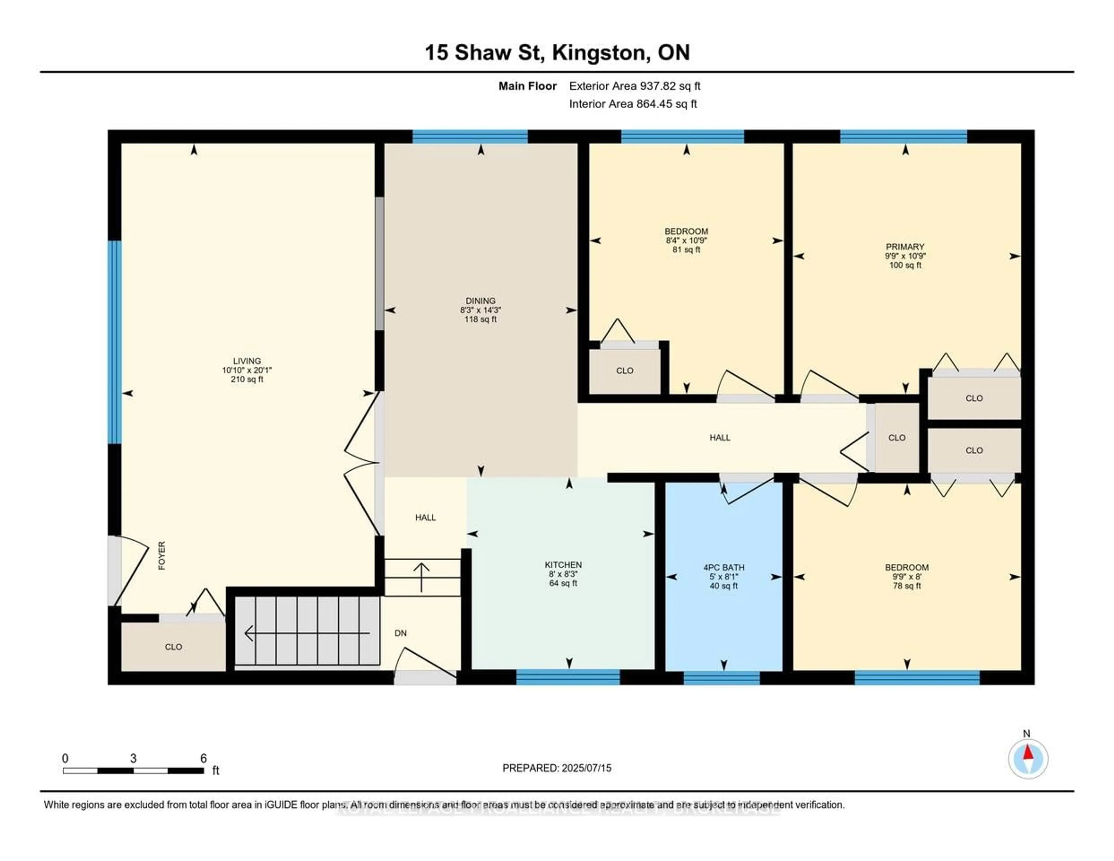Floor plan for 15 Shaw St, Kingston Ontario K7K 4Y5