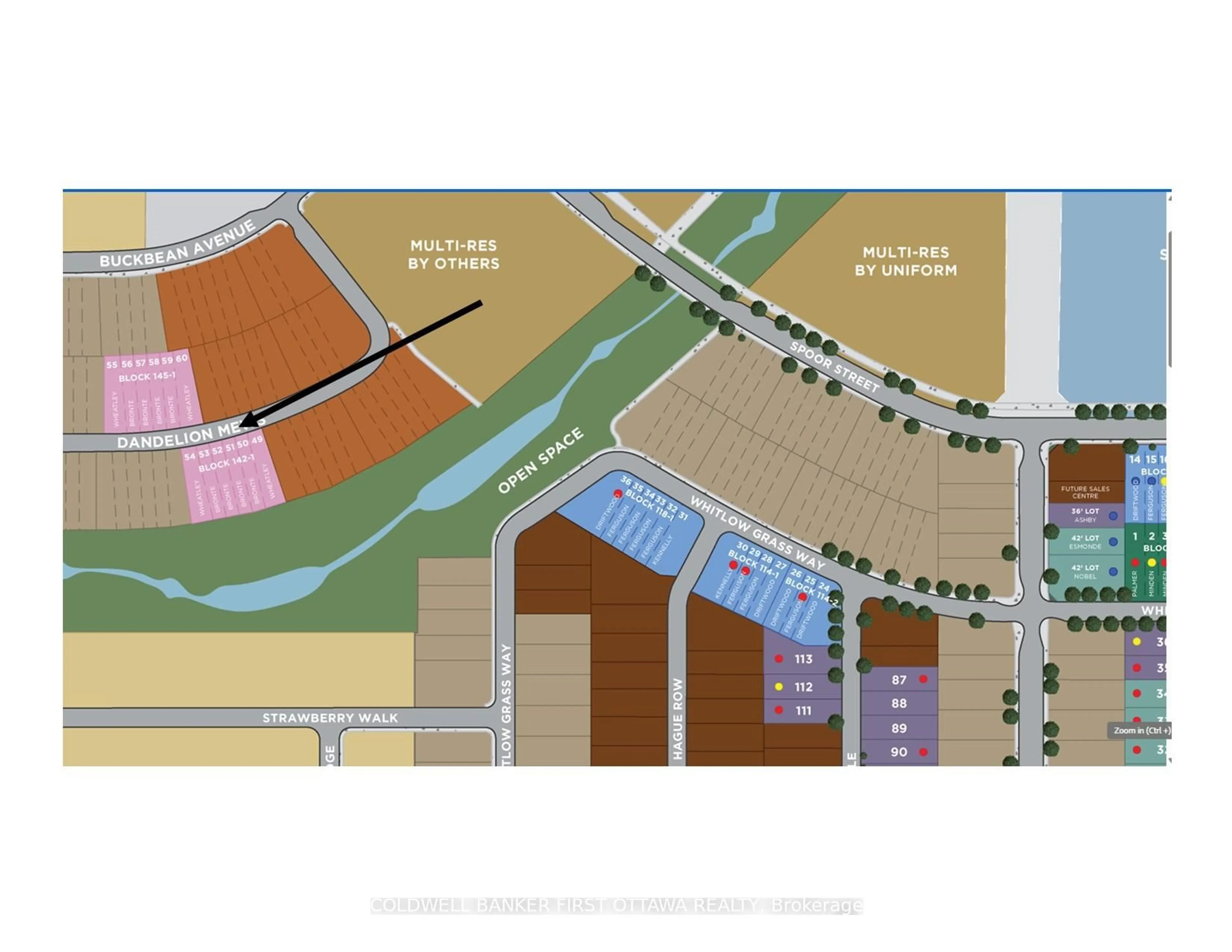 Picture of a map for 332 DANDELION Mews, Kanata Ontario K2W 0N5