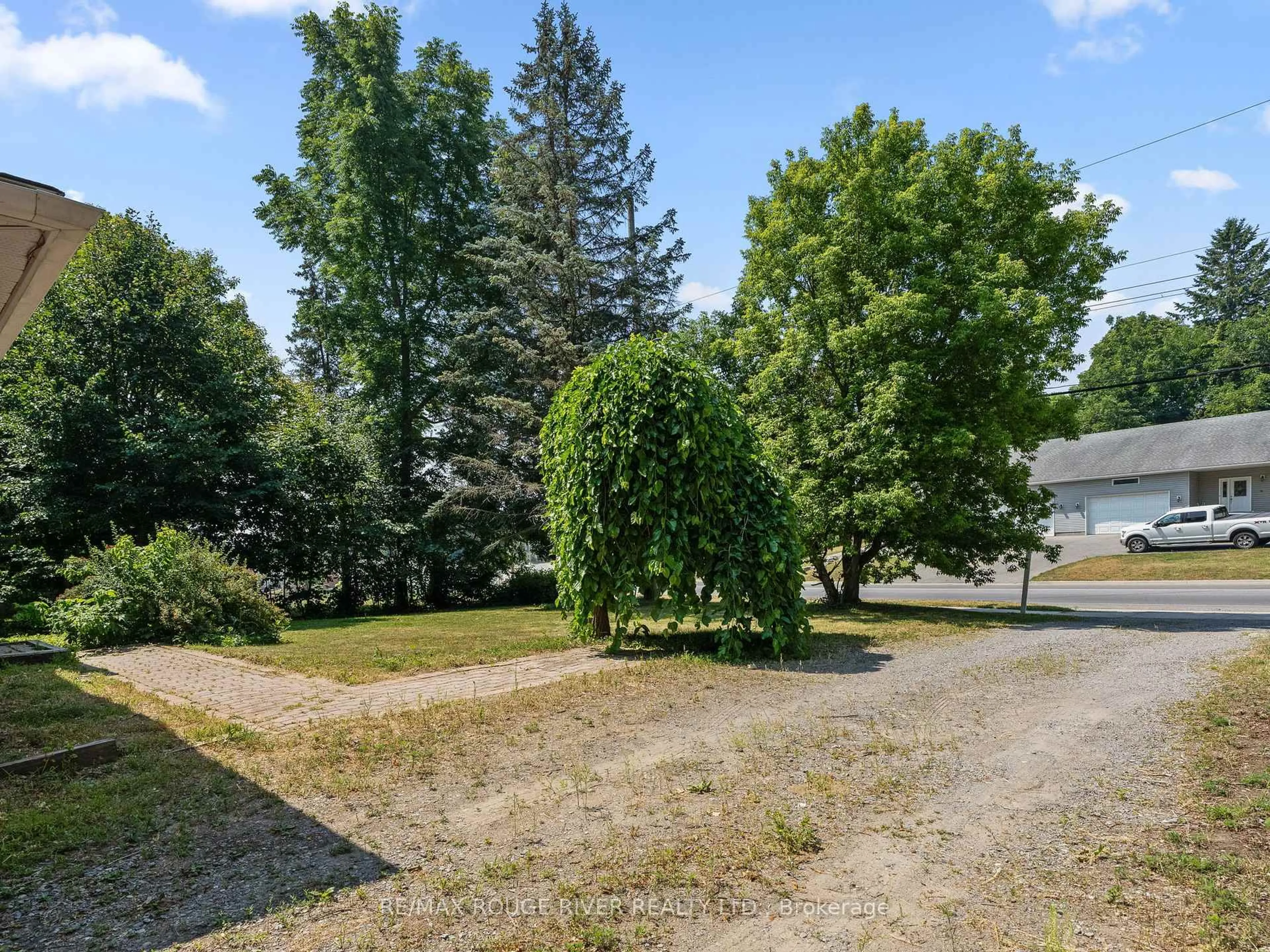 A pic from outside/outdoor area/front of a property/back of a property/a pic from drone, forest/trees view for 17 George St, Brighton Ontario K0K 1H0