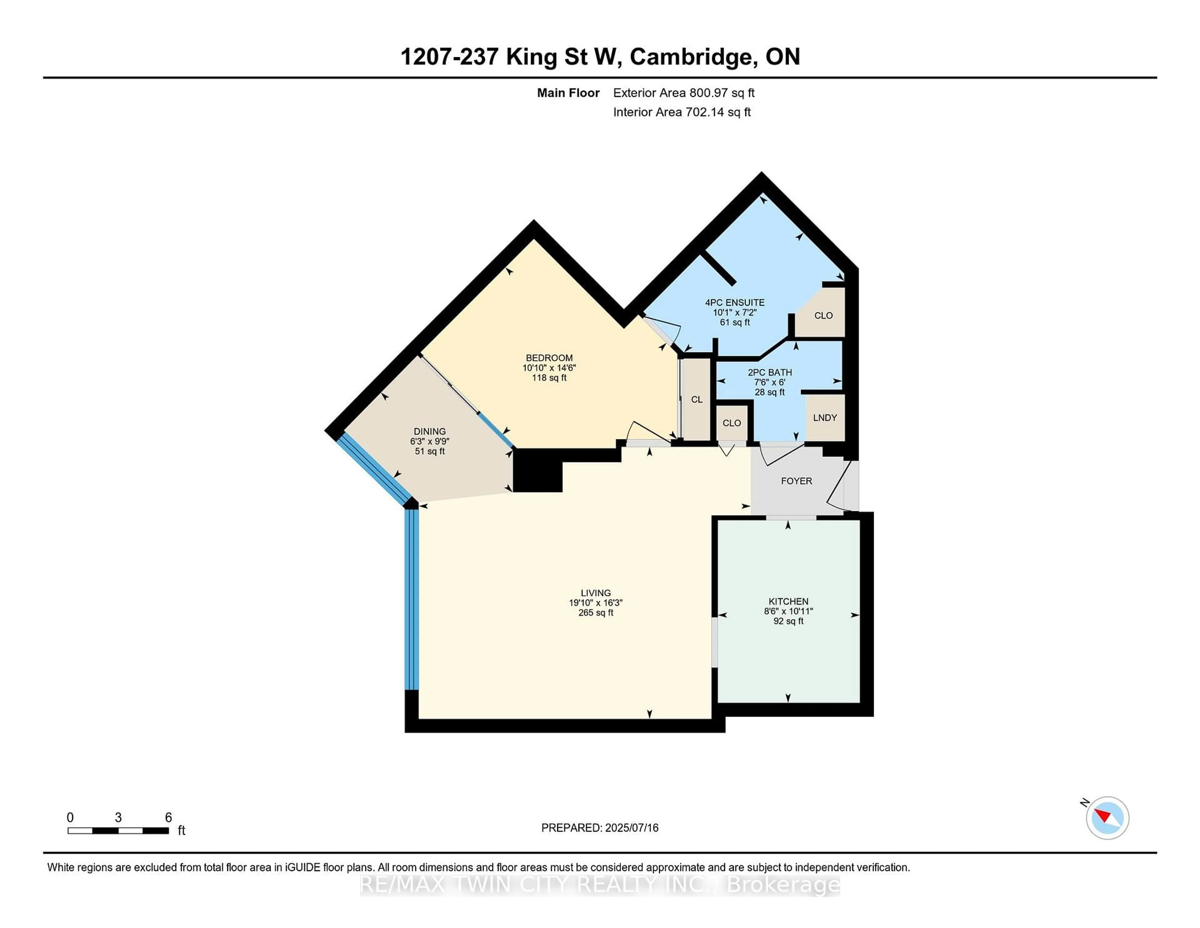 Floor plan for 237 King St #1207, Cambridge Ontario N3H 5L2