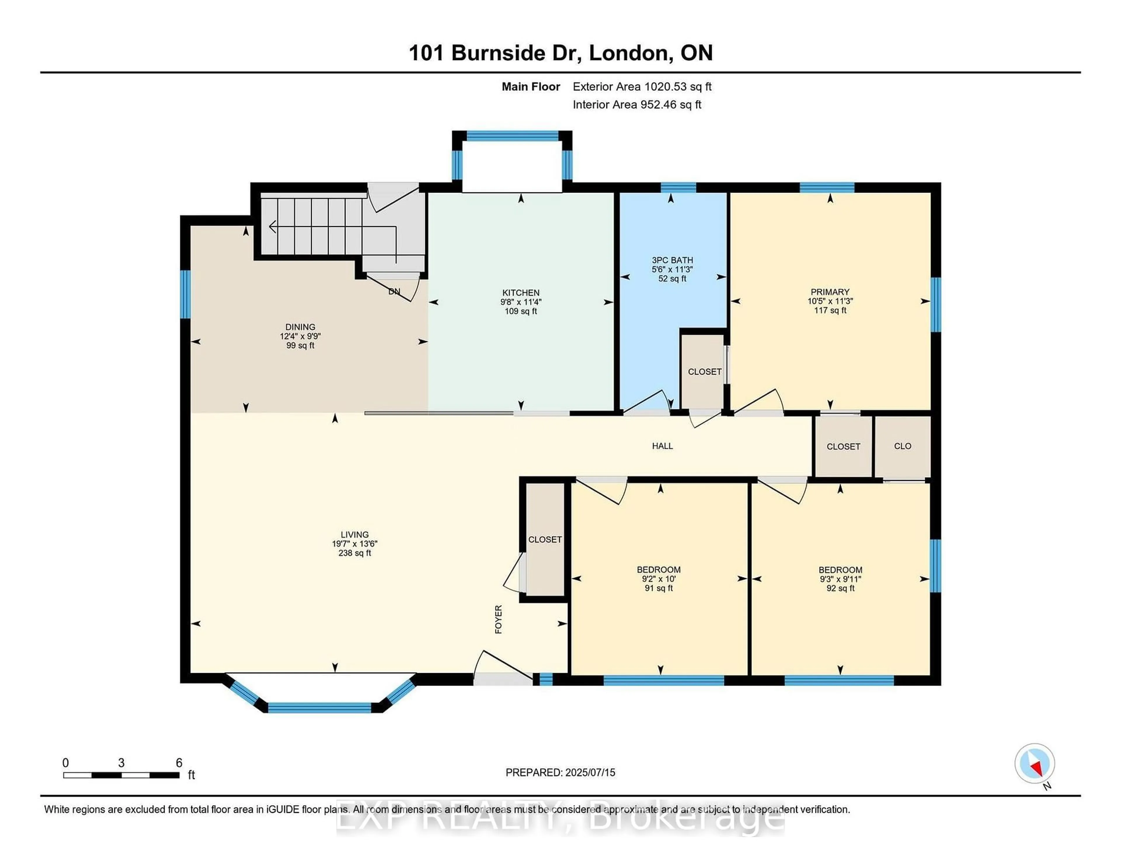 Floor plan for 101 Burnside Dr, London East Ontario N5V 1B4