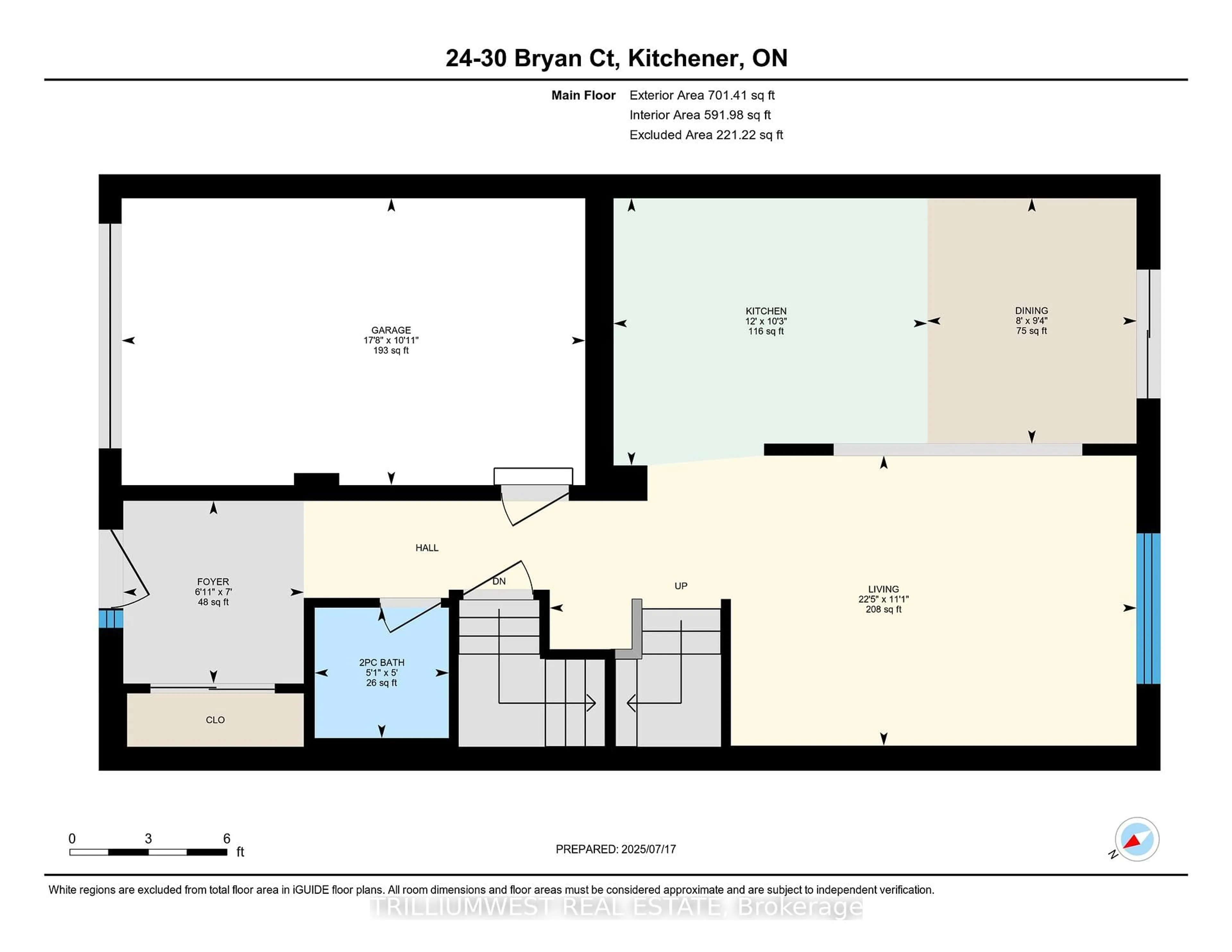Floor plan for 30 Bryan Crt #24, Kitchener Ontario N2A 4J5