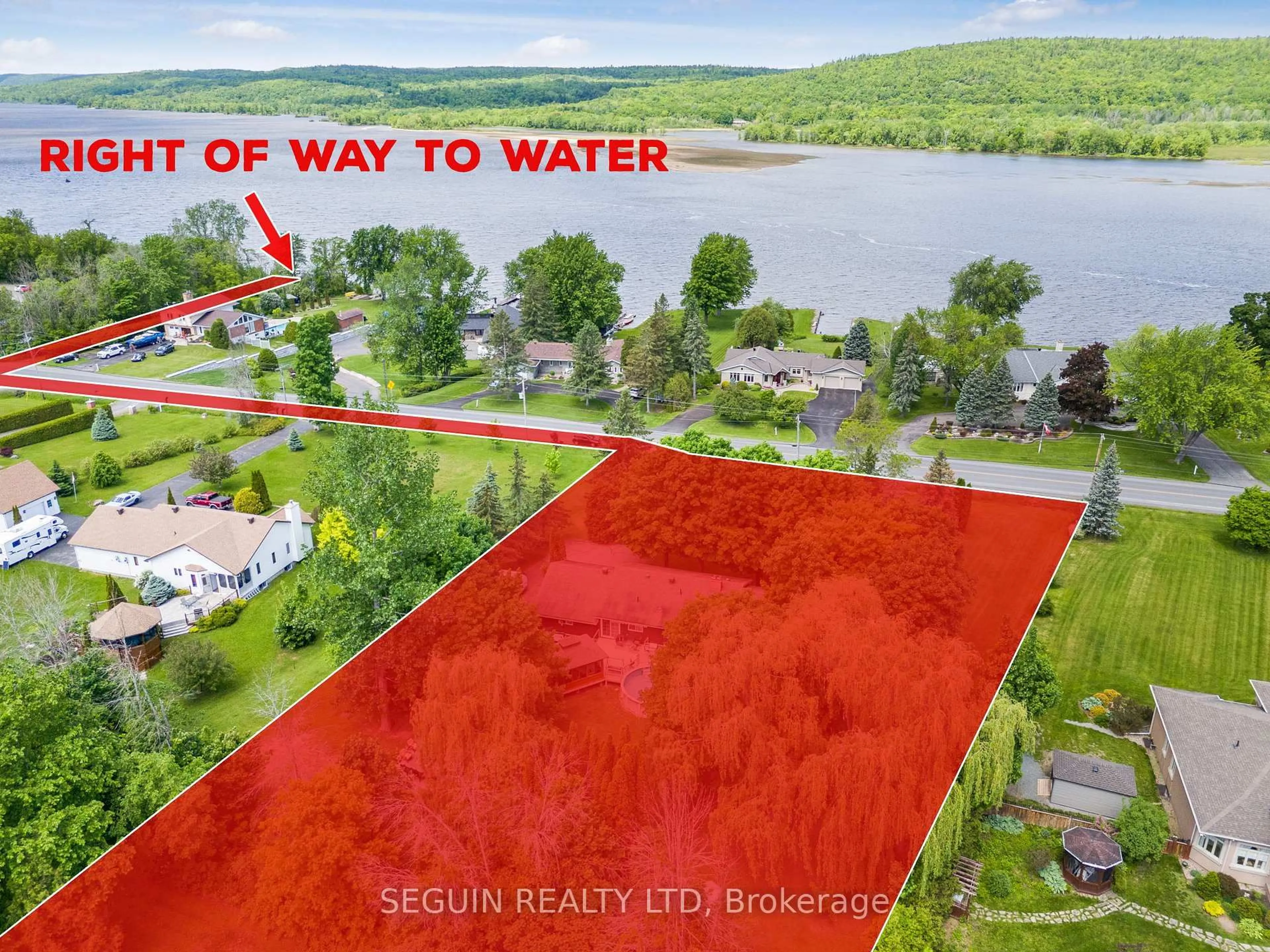 A pic from outside/outdoor area/front of a property/back of a property/a pic from drone, water/lake/river/ocean view for 373 Front Rd, Champlain Ontario K0B 1K0