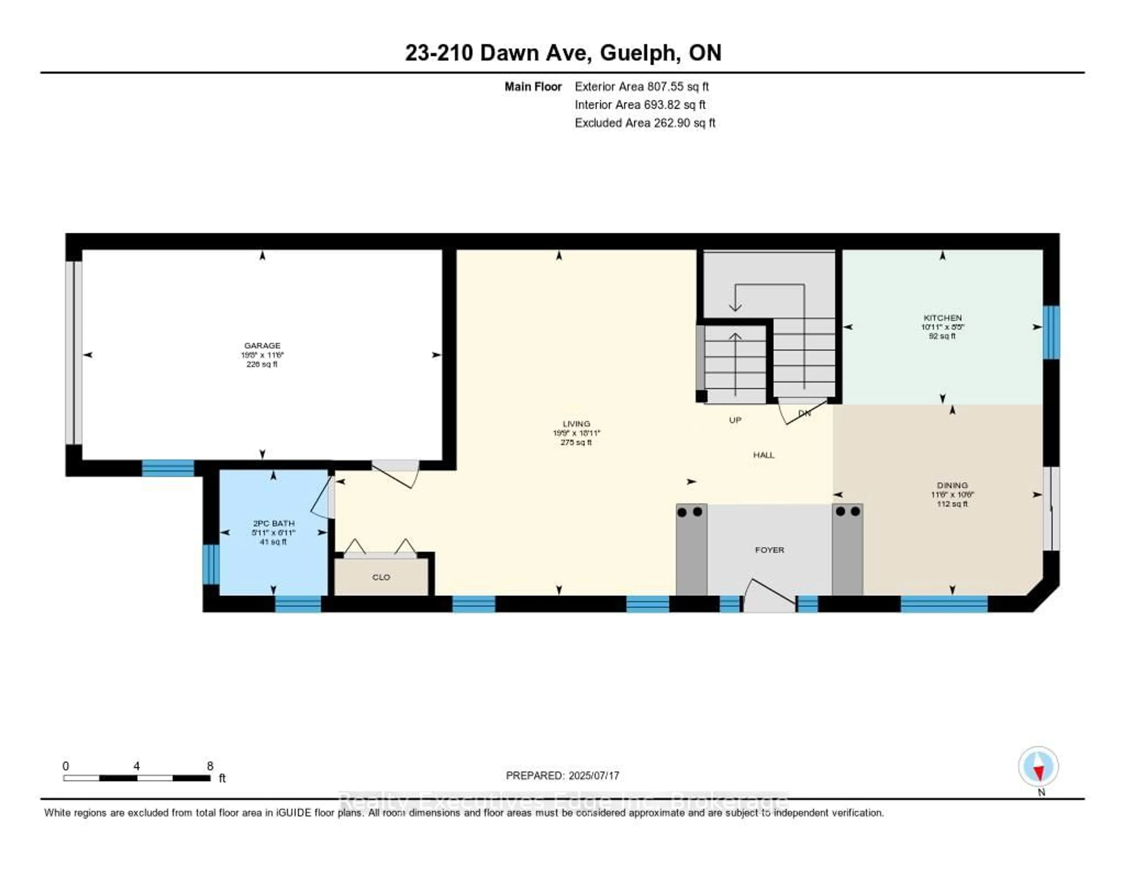 Floor plan for 210 Dawn Ave #23, Guelph Ontario N1G 5L5