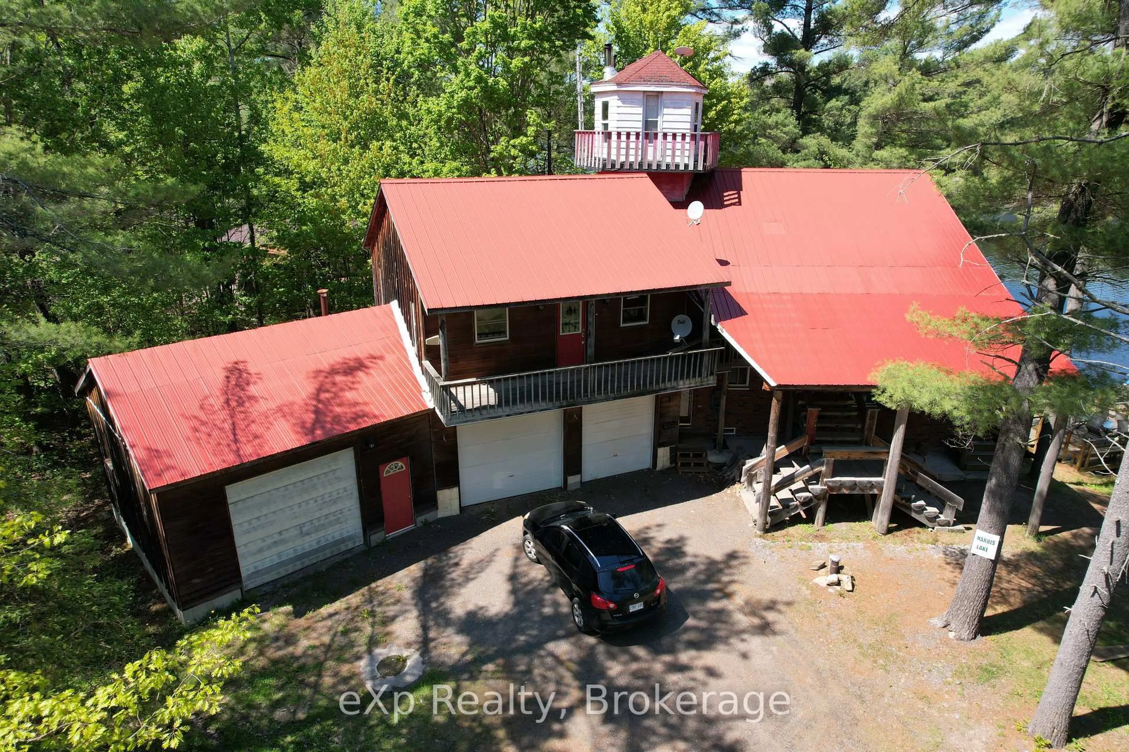 A pic from outside/outdoor area/front of a property/back of a property/a pic from drone, unknown for 3 Harris Lake Rd, Parry Sound Remote Area Ontario P0G 1K0