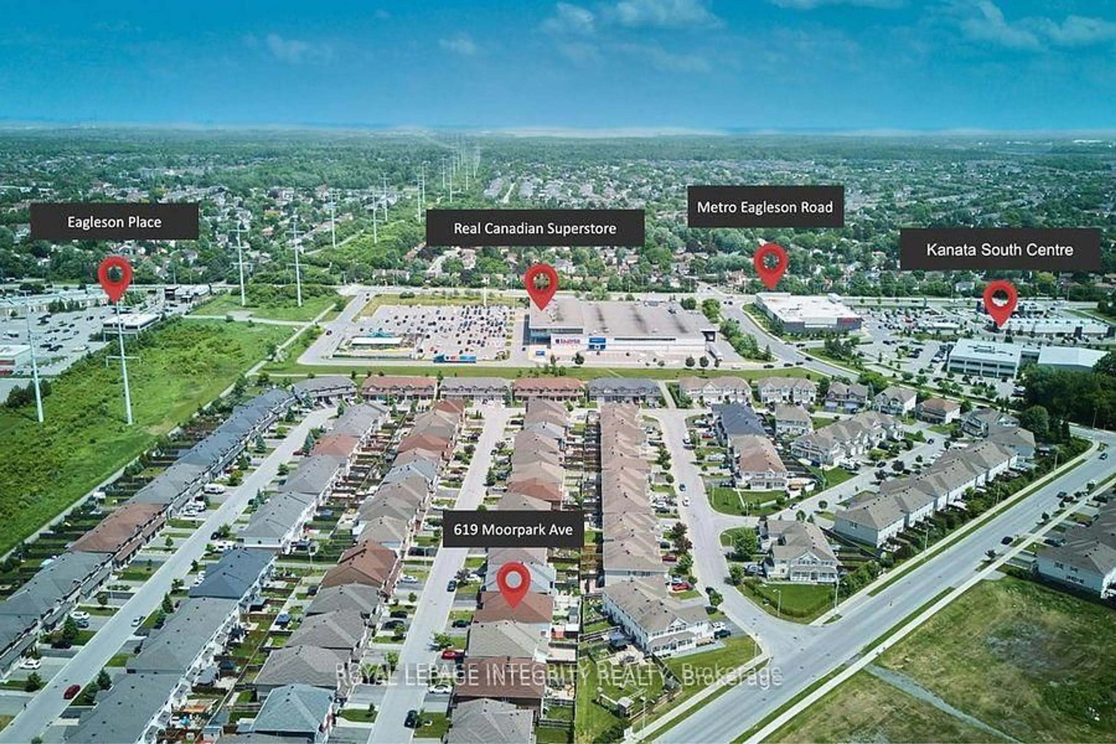 A pic from outside/outdoor area/front of a property/back of a property/a pic from drone, street for 619 Moorpark Ave, Ottawa Ontario K2M 0B6